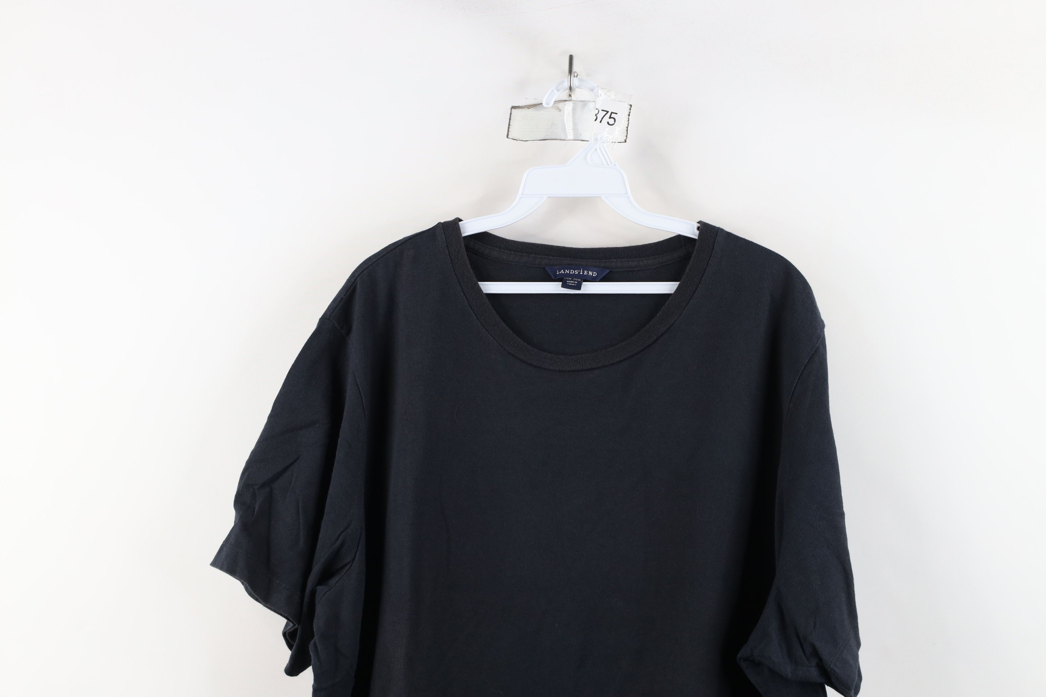 Lands' End × Vintage Vintage 90s Lands End Blank Cotton Short Sleeve T-Shirt Blue Size 3XL / US 20-22 - 2 Thumbnail