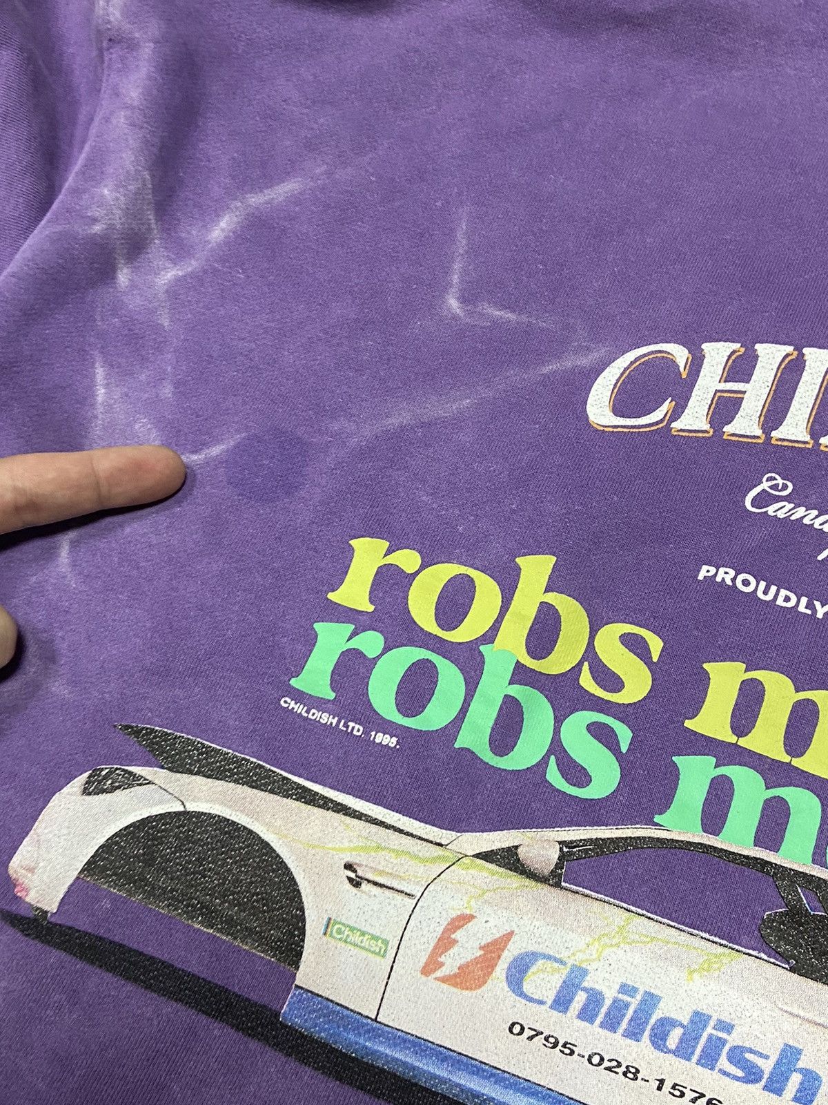 Vintage Childish Robs Motors car 90s Purple Hoodie Big Logo Racing Size US S / EU 44-46 / 1 - 10 Thumbnail