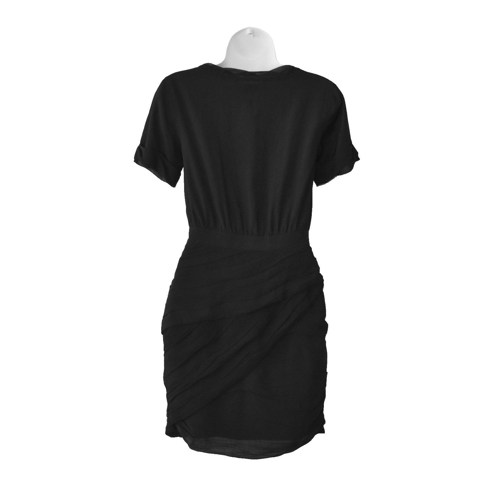 Diane von Furstenberg DIANE VON FURSTENBERG Celia Black Twisted Chiffon Dress Sz 4 Size S / US 4 / IT 40 - 4 Thumbnail