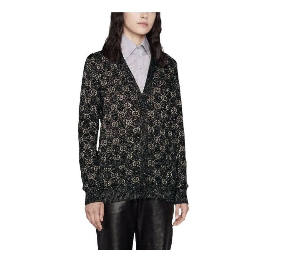 Gucci Gucci GG Jacquard Motif Metallised Fiber Cardigan size S Size S / US 4 / IT 40 - 4 Thumbnail