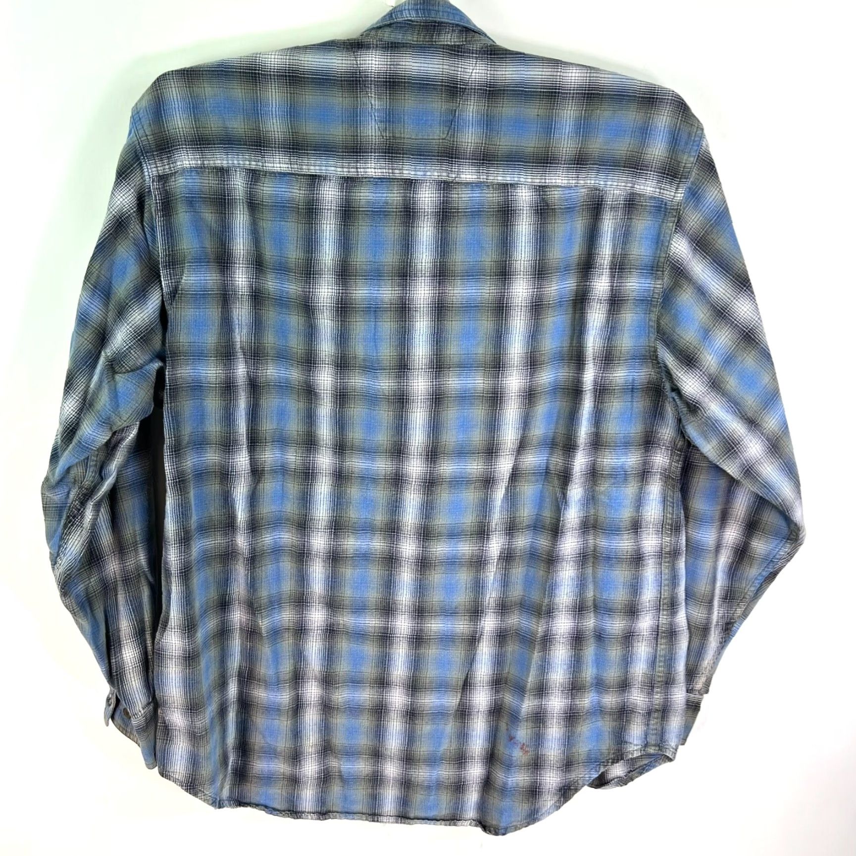 Harley Davidson Harley-Davidson Plaid Woven Button-Up Shirt Mens L Blue Distressed Long Sleeve Size US L / EU 52-54 / 3 - 6 Thumbnail