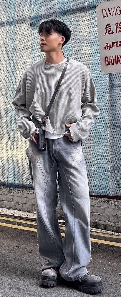 Japanese Brand KraftWork Distressed Knit Grey Size 2 Size US M / EU 48-50 / 2 - 6 Thumbnail