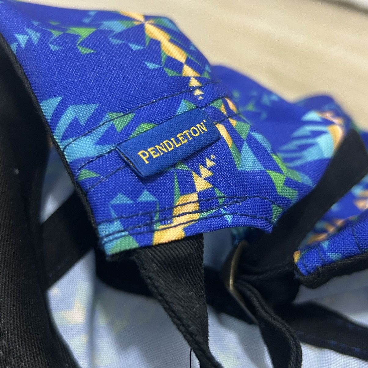 Pendleton × Vintage Pendleton Vtg Cap Free Polyester Blue Tottal Pattern Size ONE SIZE - 4 Thumbnail