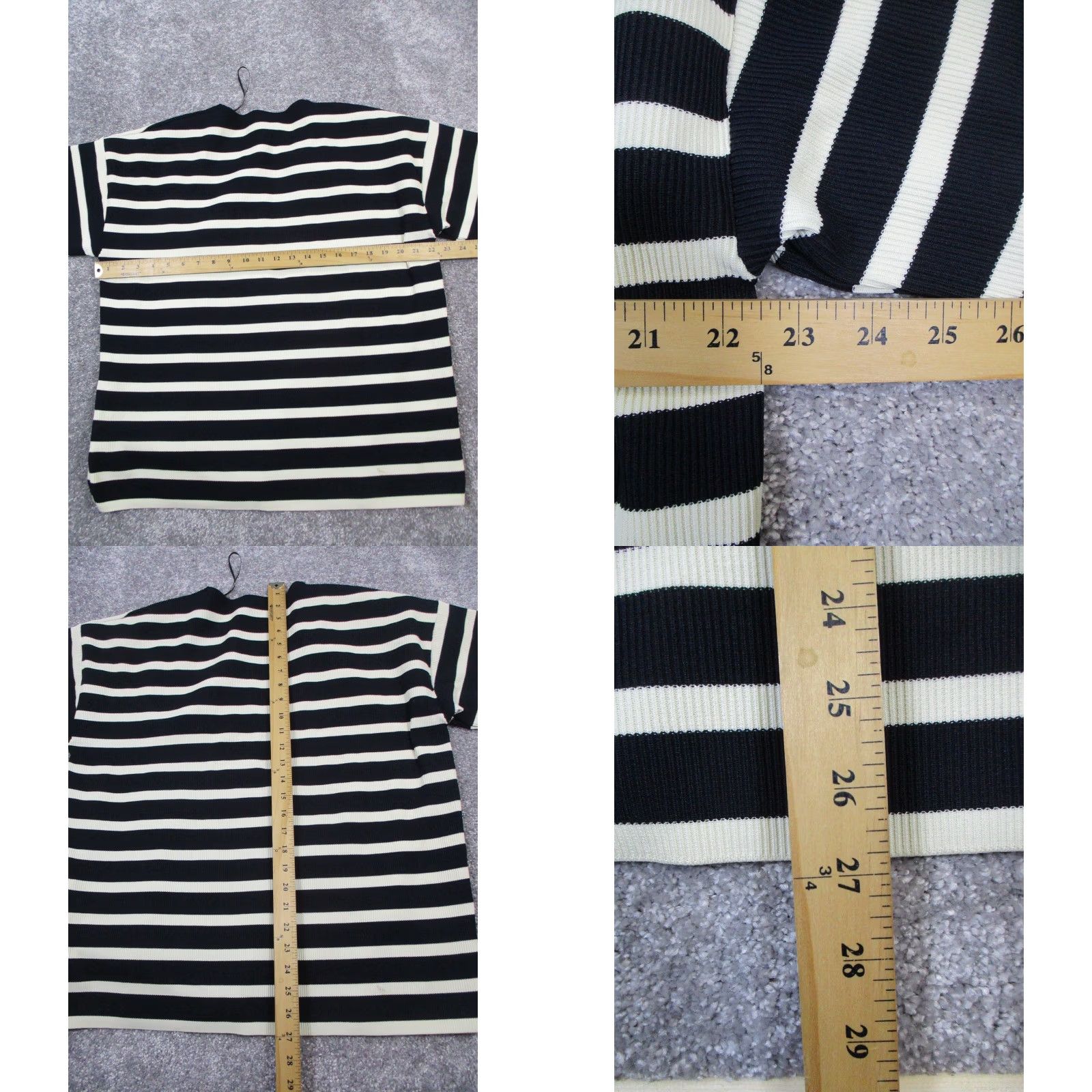 Zara Zara Sweater Womens Small Blue Beige Knit Pullover V-Neck Long Sleeve Casual Winter Fall Regular Polyester Knit Pattern Striped Size S / US 4 / IT 40 - 8 Thumbnail