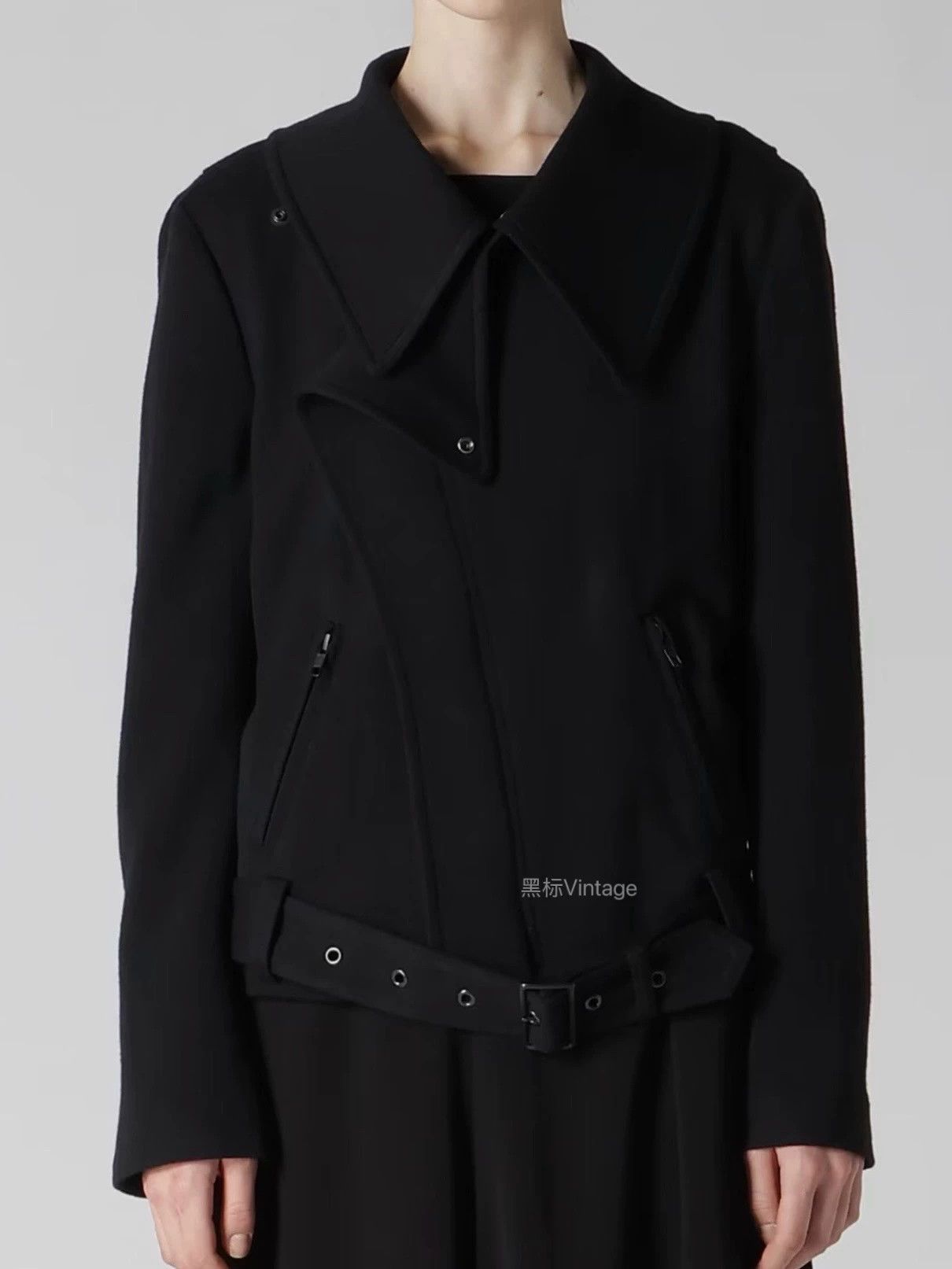 Yohji Yamamoto Y's 24AW 8-Zip Linen-Cotton Moto Jacket Women's Black Size S / US 4 / IT 40 - 1 Thumbnail