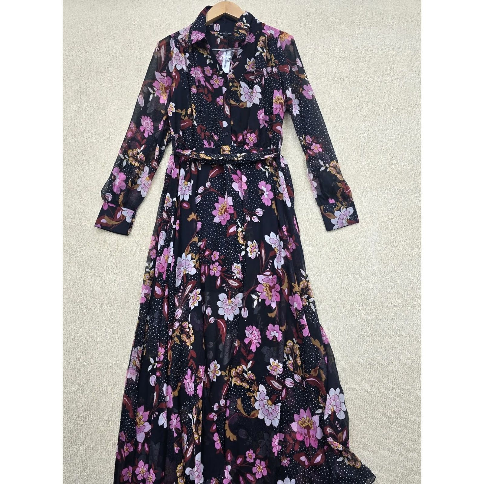 Vintage Bandolino Women's L Maxi Floral Long Sleeve Casual Dress Size L / US 10 / IT 46 - 2 Thumbnail