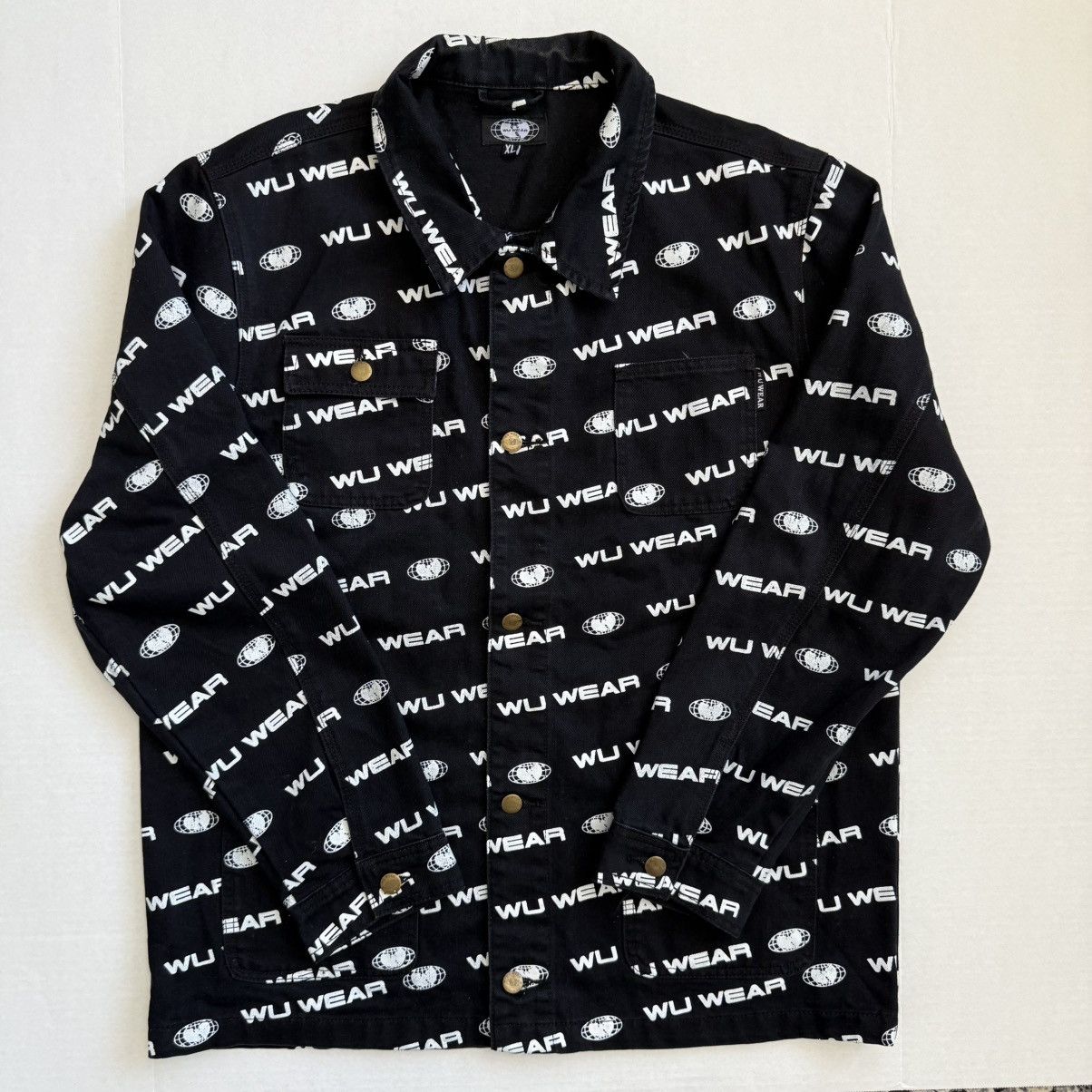 Wu-Tang Clan 🔴Wu-Wear Denim Jacket Size XL Wu-Tang Black Rare Rza Gza Size US XL / EU 56 / 4 - 9 Thumbnail