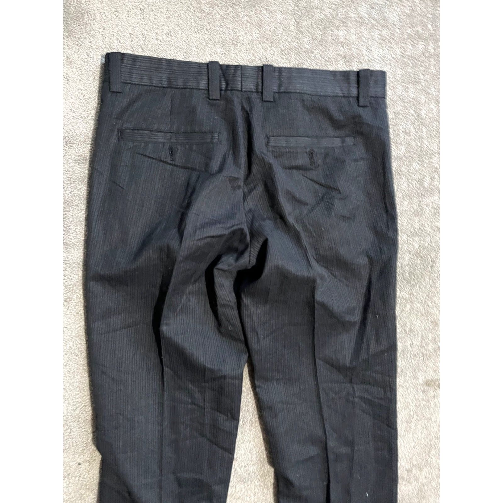 Kenneth Cole KENNETH COLE Pants Flat Front 32x32 Black Pinstriped Men Regular 32 Inseam Chino Cotton Front Flat Front Size US 32 / EU 48 - 4 Thumbnail