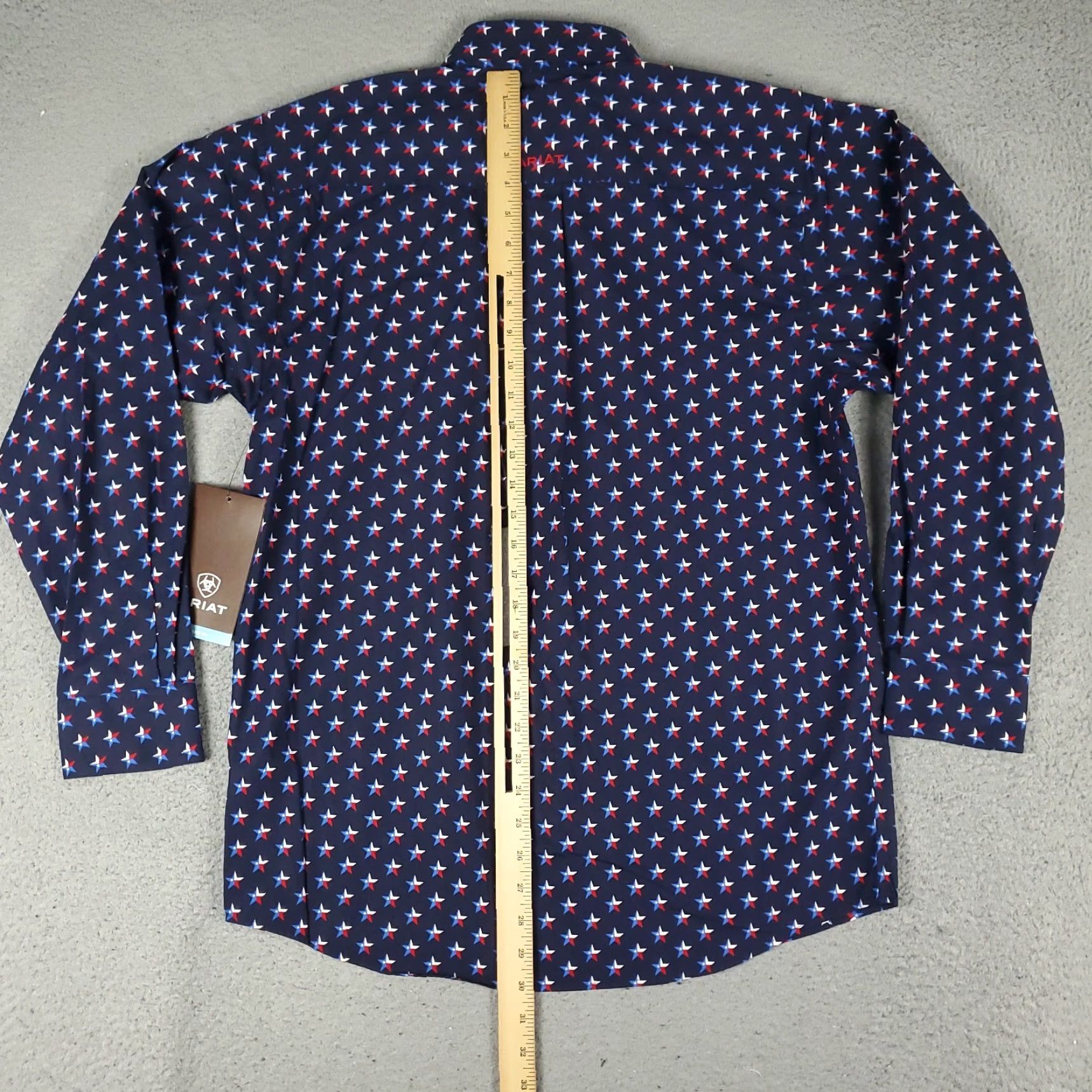 Ariat Ariat Shirt Mens Small Blue Western Pearl Snap Button Long Sleeve Star Print Geometric 90s? Size US S / EU 44-46 / 1 - 3 Thumbnail