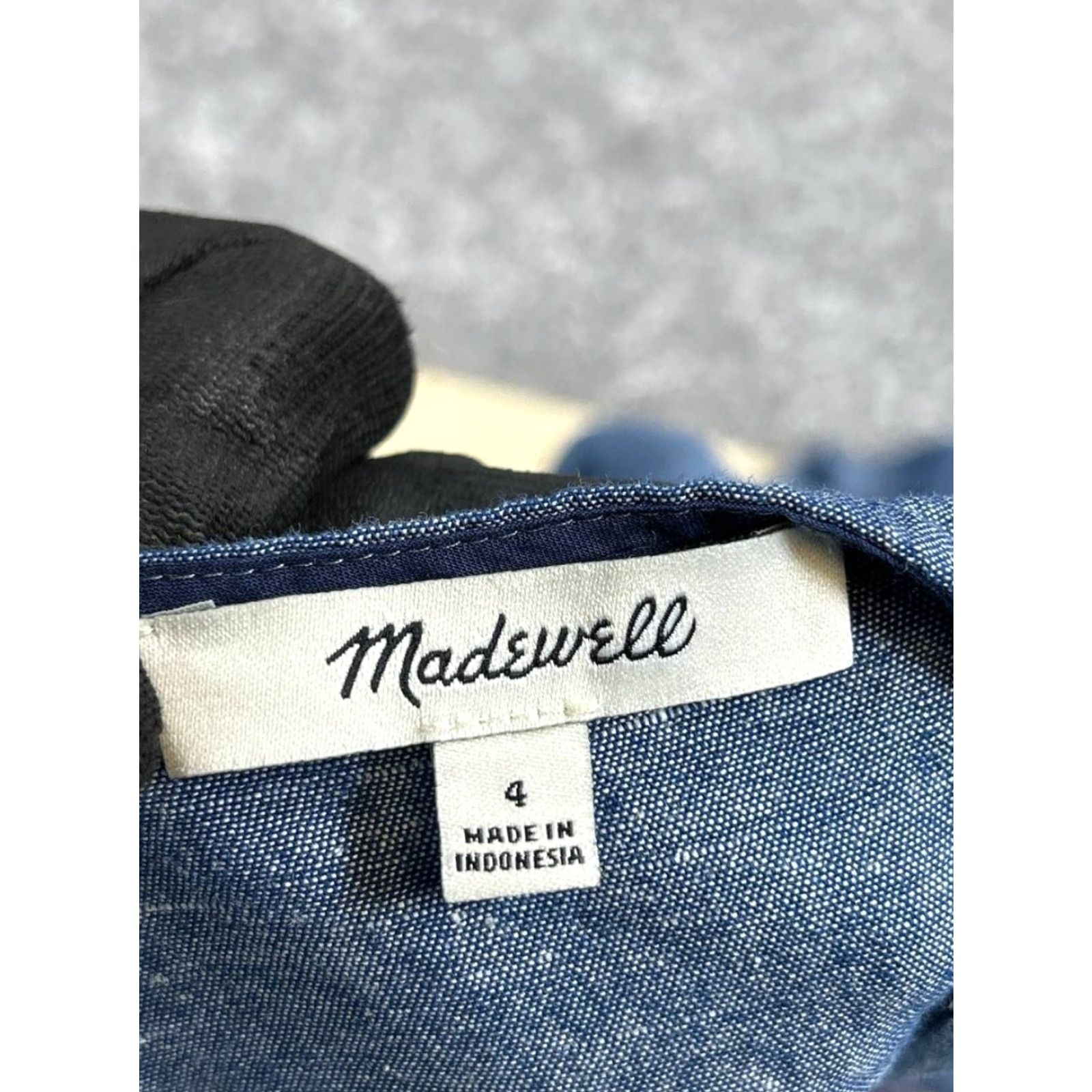 Madewell Madewell Dress Womens 4 Blue Cotton Blouson Size S / US 4 / IT 40 - 3 Thumbnail