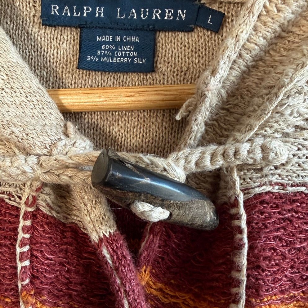 Ralph Lauren Vintage Ralph Lauren Southwest Hooded Knit Toggle Cardigan Size US L / EU 52-54 / 3 - 4 Thumbnail