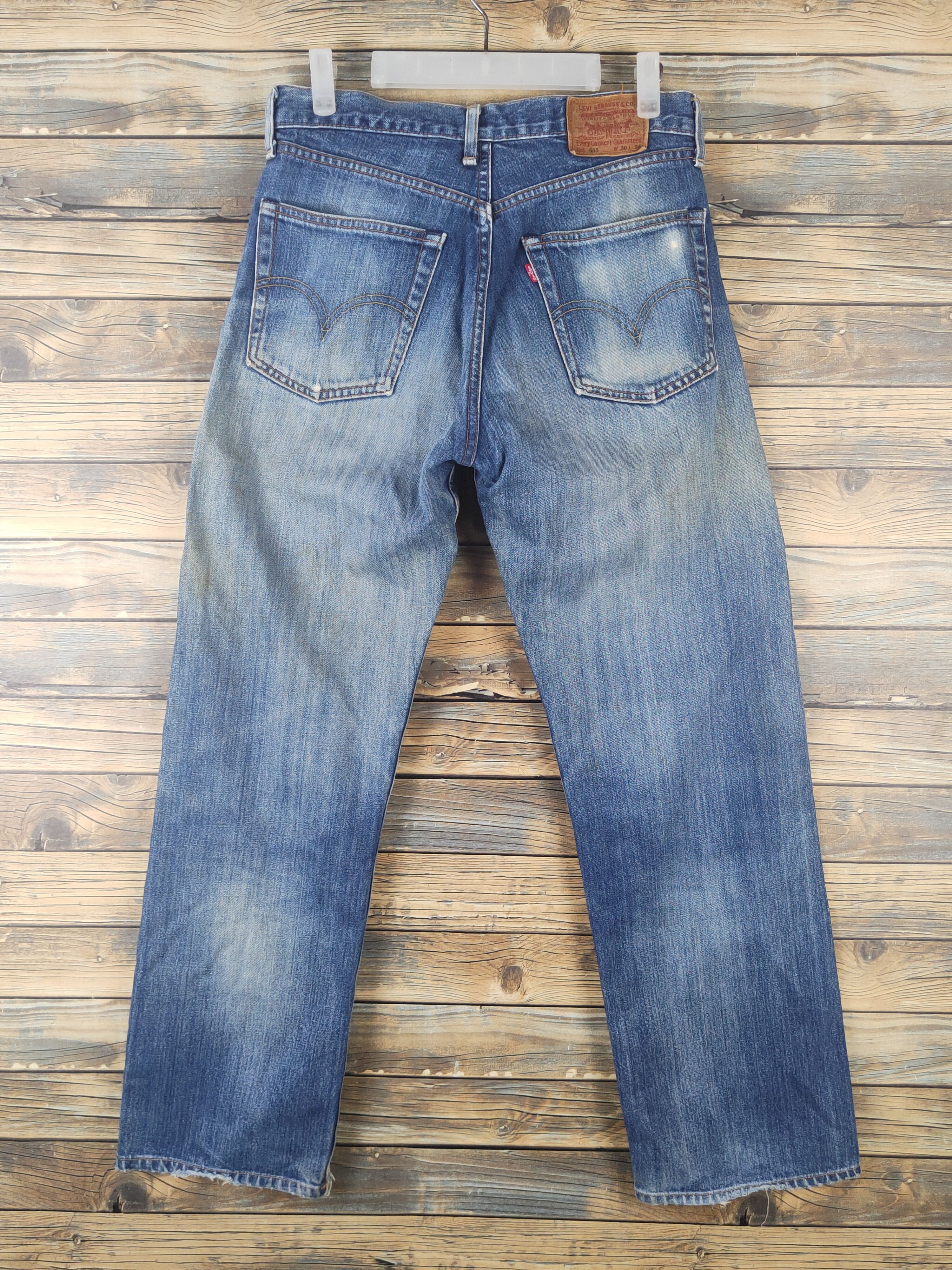 Levi's DL 503 Levi's Blue Distressed Ripped Denim Jeans #1639 Size US 30 / EU 46 - 7 Thumbnail