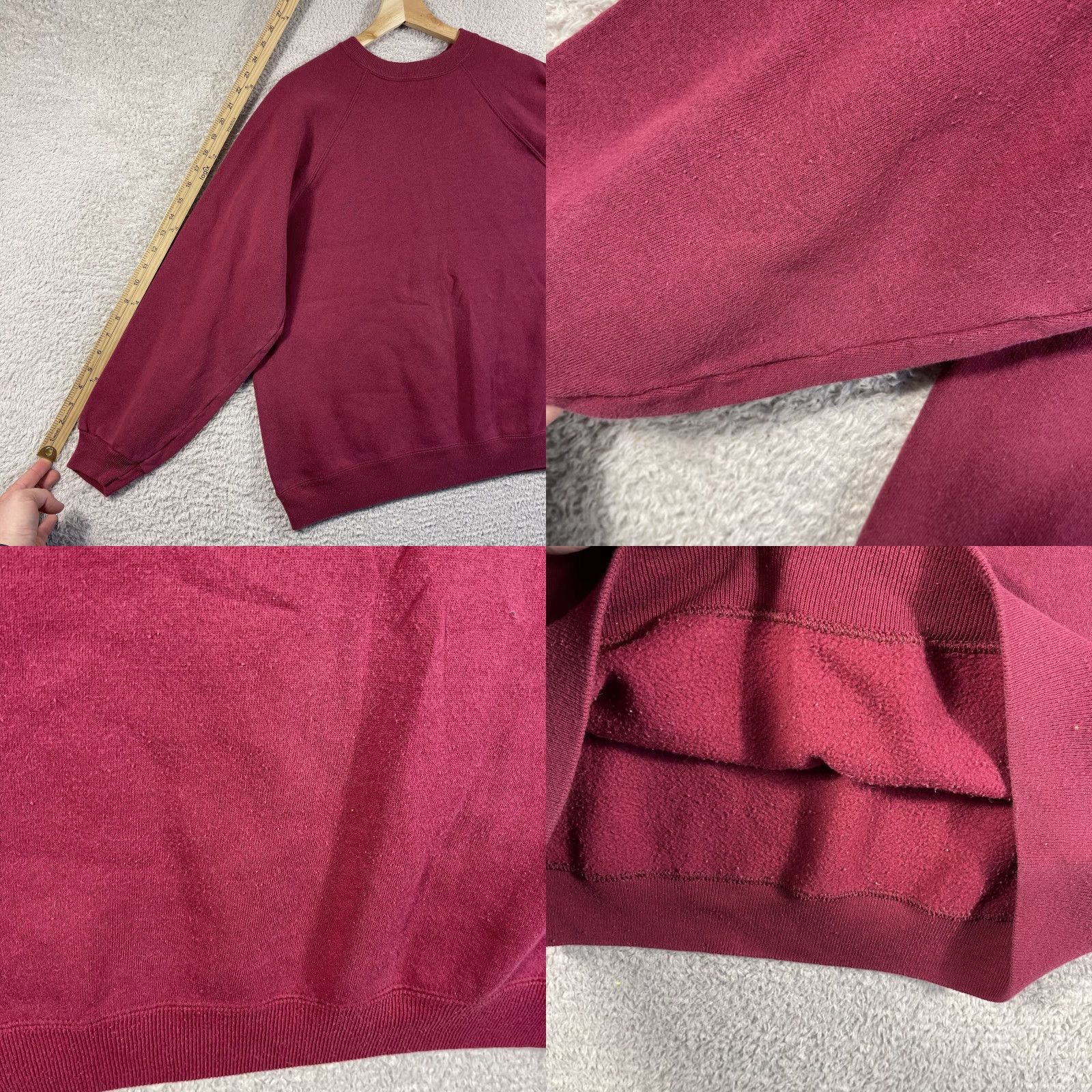 Hanes VINTAGE Hanes Sweatshirt Crewneck Raglan Women XL Red Burgundy 90s Y2K Crew Neck Pullover Activewear Women Size XL / US 12-14 / IT 48-50 - 8 Thumbnail