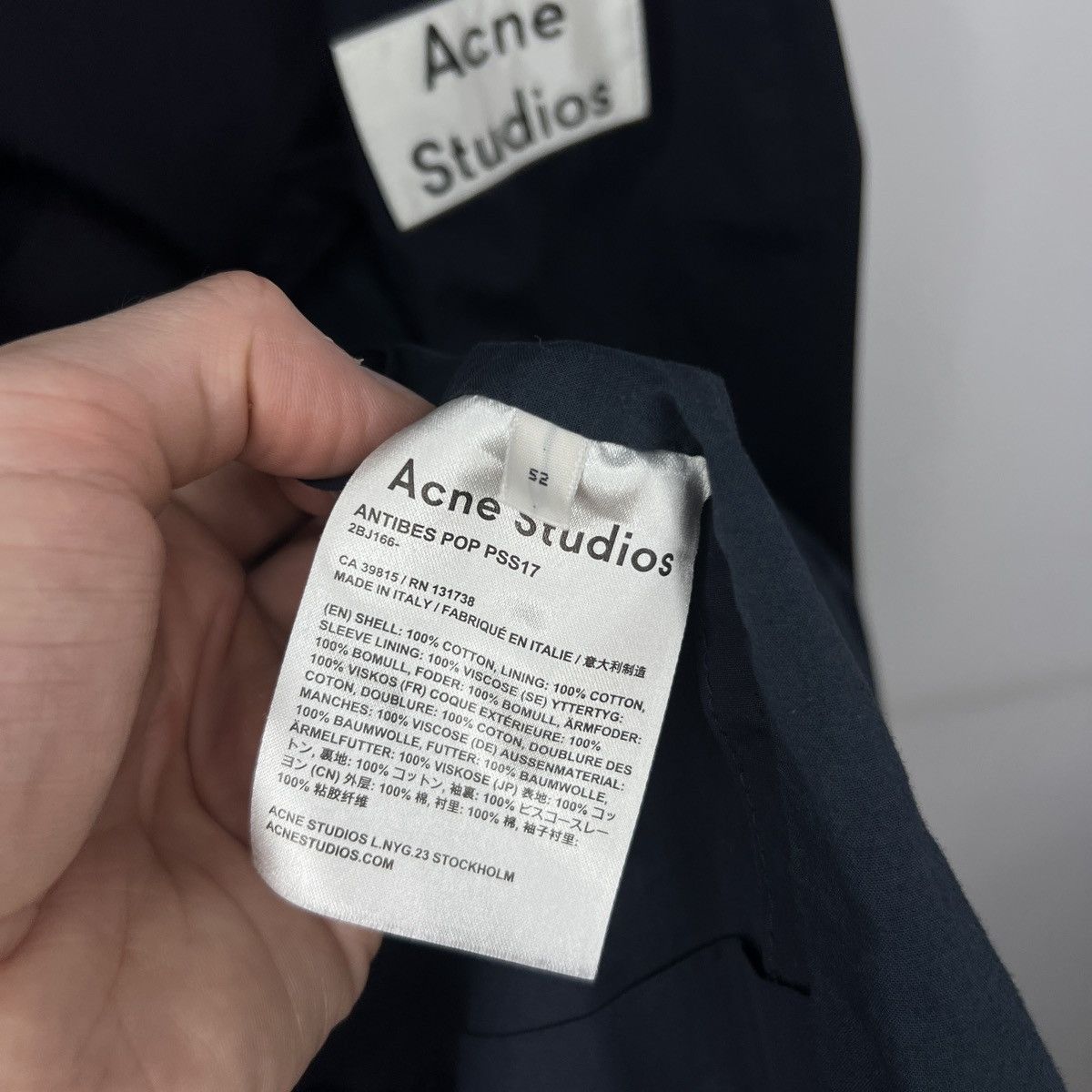 Acne Studios Acne Studios Antibes Cotton Single Breasted Navy Blazer Size 40R - 11 Thumbnail