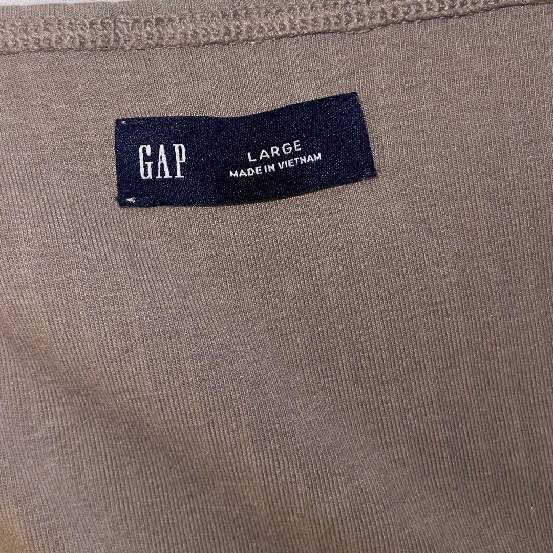 Gap Gap Women Rib Long Sleeve Wrap Taupe Top Blouse Size Large Size L / US 10 / IT 46 - 3 Thumbnail