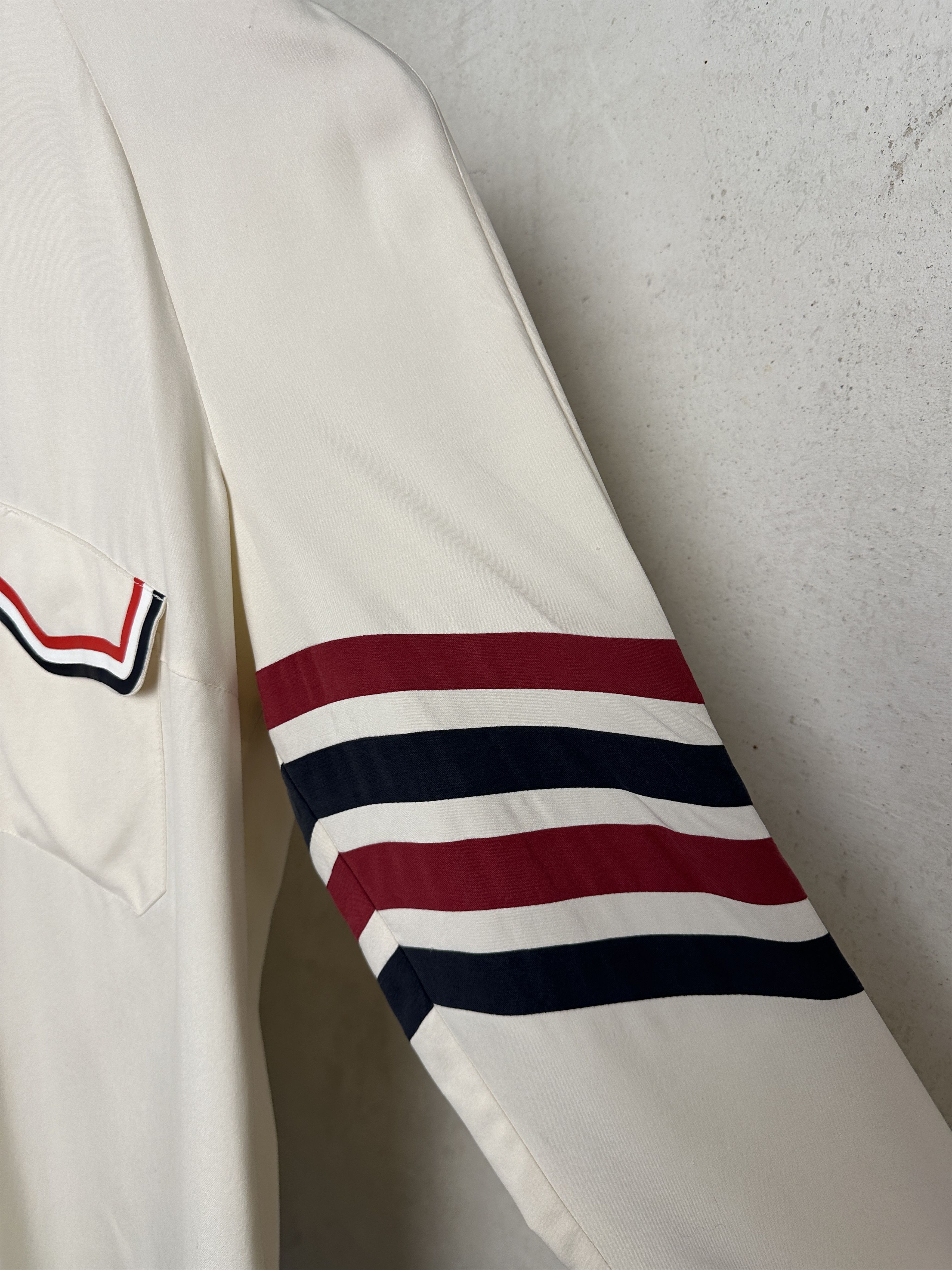 Thom Browne Thom Browne Classic Four-Bar Silk Shirt 3 Size Size S / US 4 / IT 40 - 2 Thumbnail