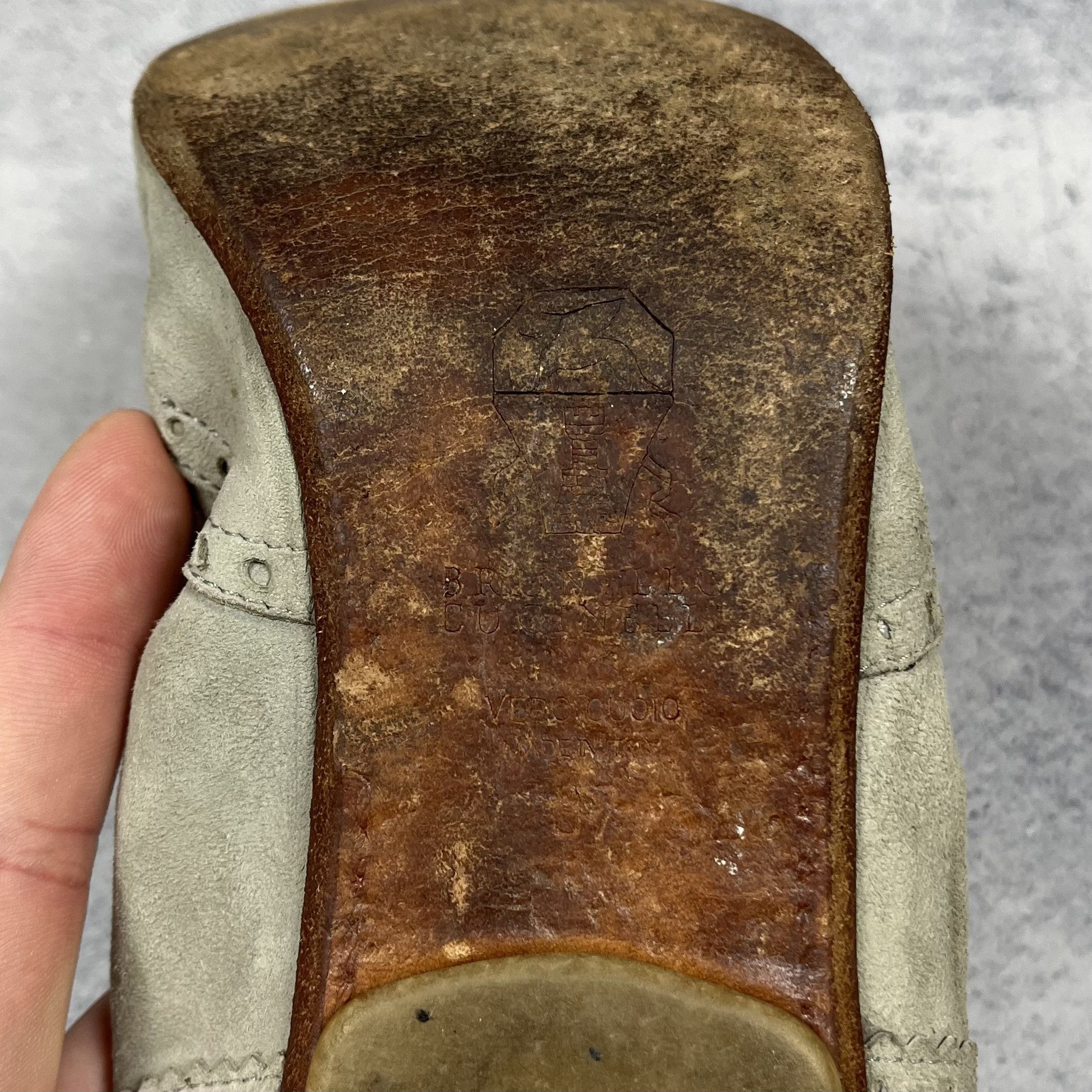 Brunello Cucinelli Ladies Brunello Cucinelli Monili Toe Suede Ballet Flats Size US 6.5 / IT 36.5 - 19 Thumbnail