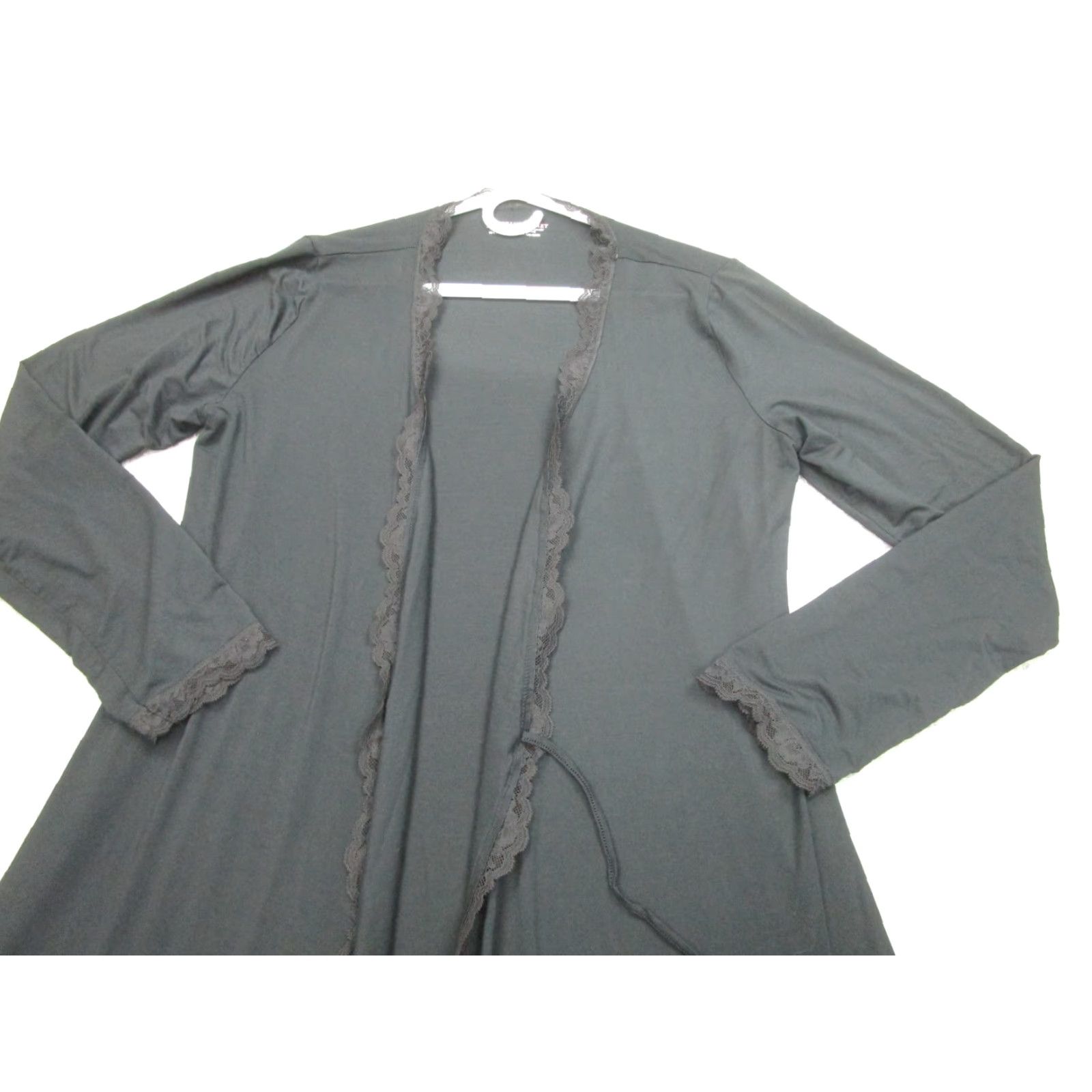 Victoria's Secret Victorias Secret Robe Womens M L Black Lace Trim Modal Sleepwear Whimsigoth Size ONE SIZE - 2 Thumbnail