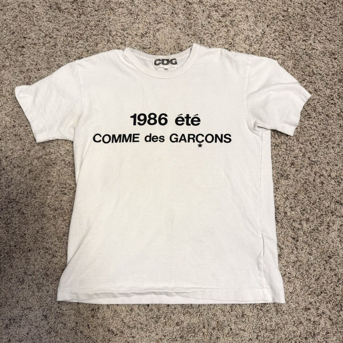 Comme des Garcons Short Sleeve White CDG 1986 ete logo print T