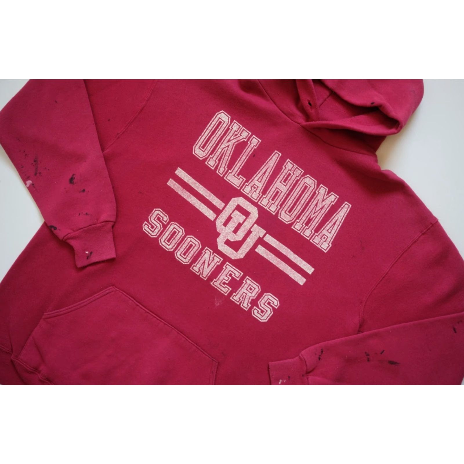 Russell Athletic VINTAGE Russell Athletic Sweatshirt Hoodie XL Red USA Made 80s Sooner OU Oklahoma Football Graphic Print Mens Size US XL / EU 56 / 4 - 5 Thumbnail