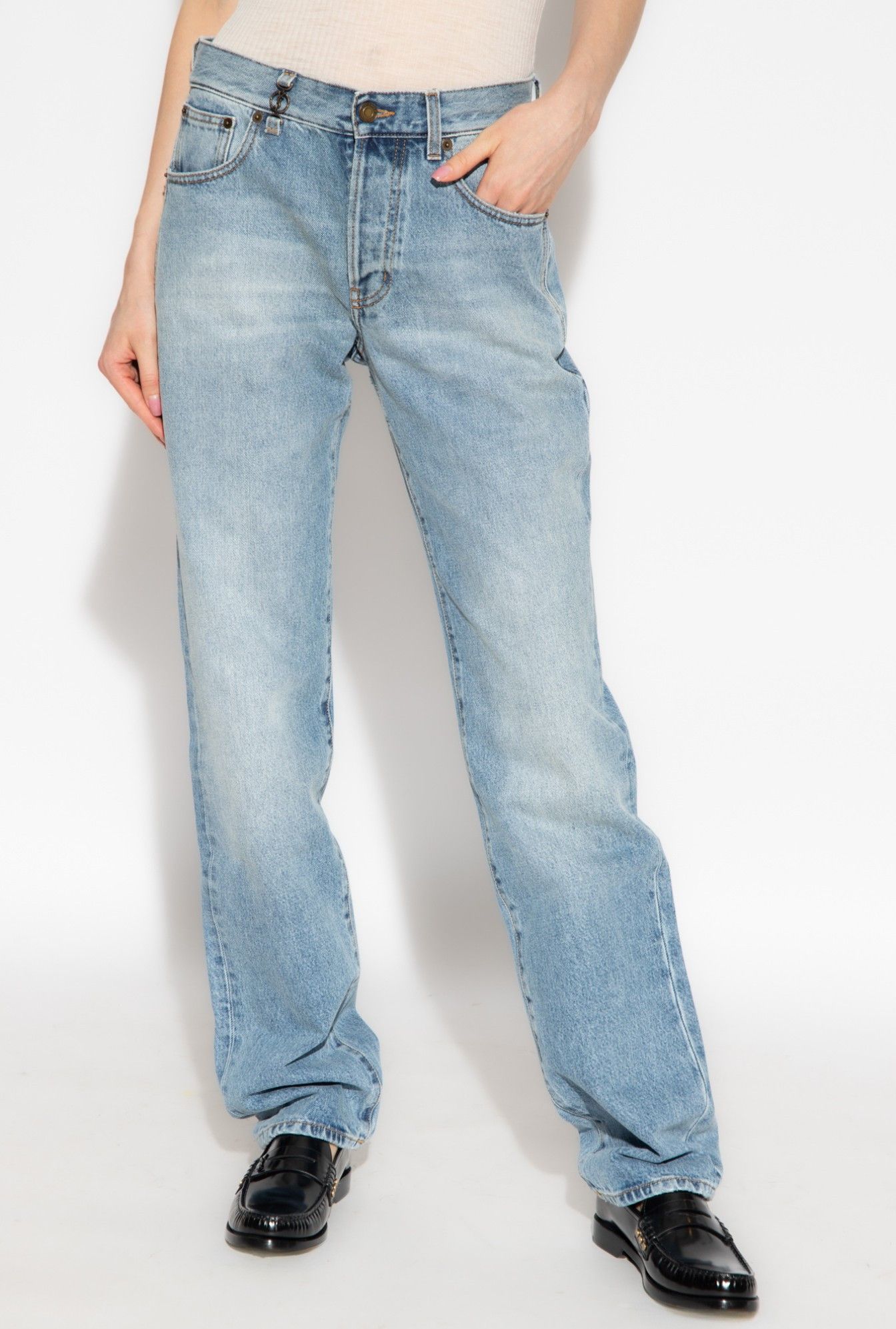 Saint Laurent Paris Saint Laurent Women's Tapered Jeans Size 25" / US 0 / IT 36 - 2 Thumbnail