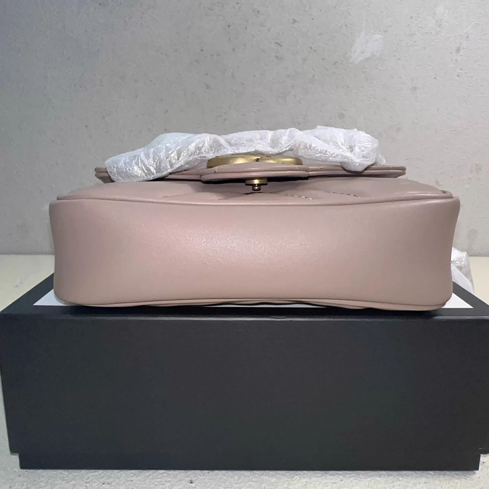 Gucci GUCCI GG Marmont mini Beige leather chain bag Size ONE SIZE - 3 Thumbnail