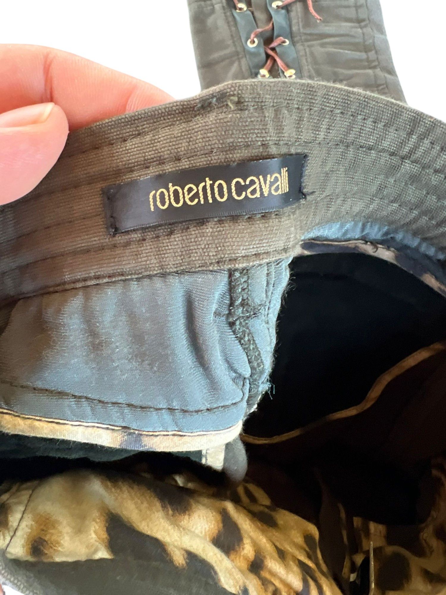 Roberto Cavalli F/W 2005 Bondage Petrol Green Capri Pants Size 27" / US 4 / IT 40 - 11 Thumbnail