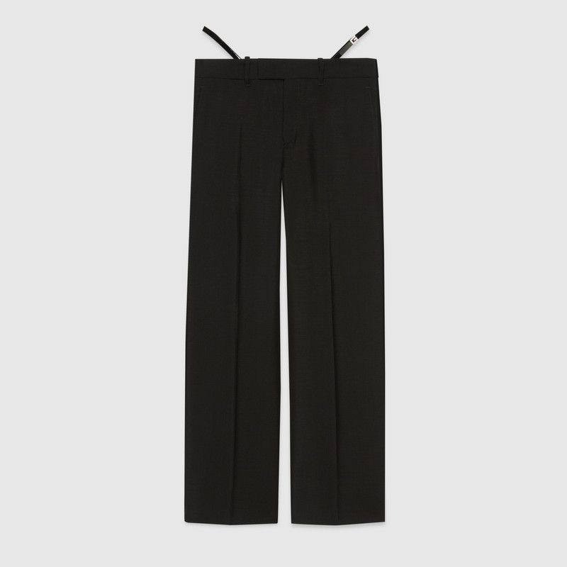 Gucci o1la5ras0526 Wool Mohair Pants in Black Size 26" / US 2 / IT 38 - 1 Thumbnail
