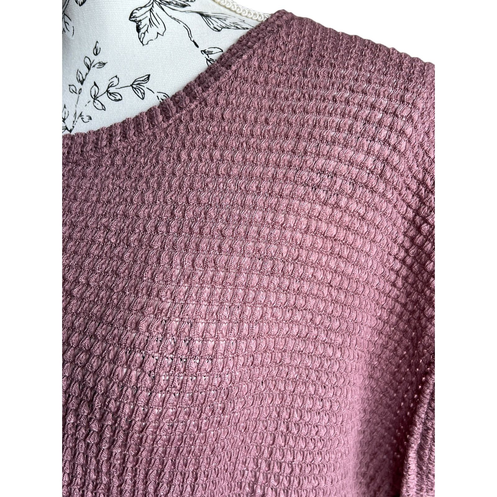Other Emery Rose Waffle Knit Pullover Top Dusty Rose XL Size XL / US 12-14 / IT 48-50 - 4 Thumbnail