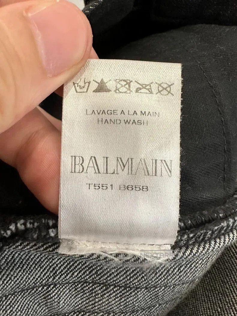 Balmain Balmain Washed Motorcycle Style Gray Men's Jeans. Size US 29 - 7 Thumbnail
