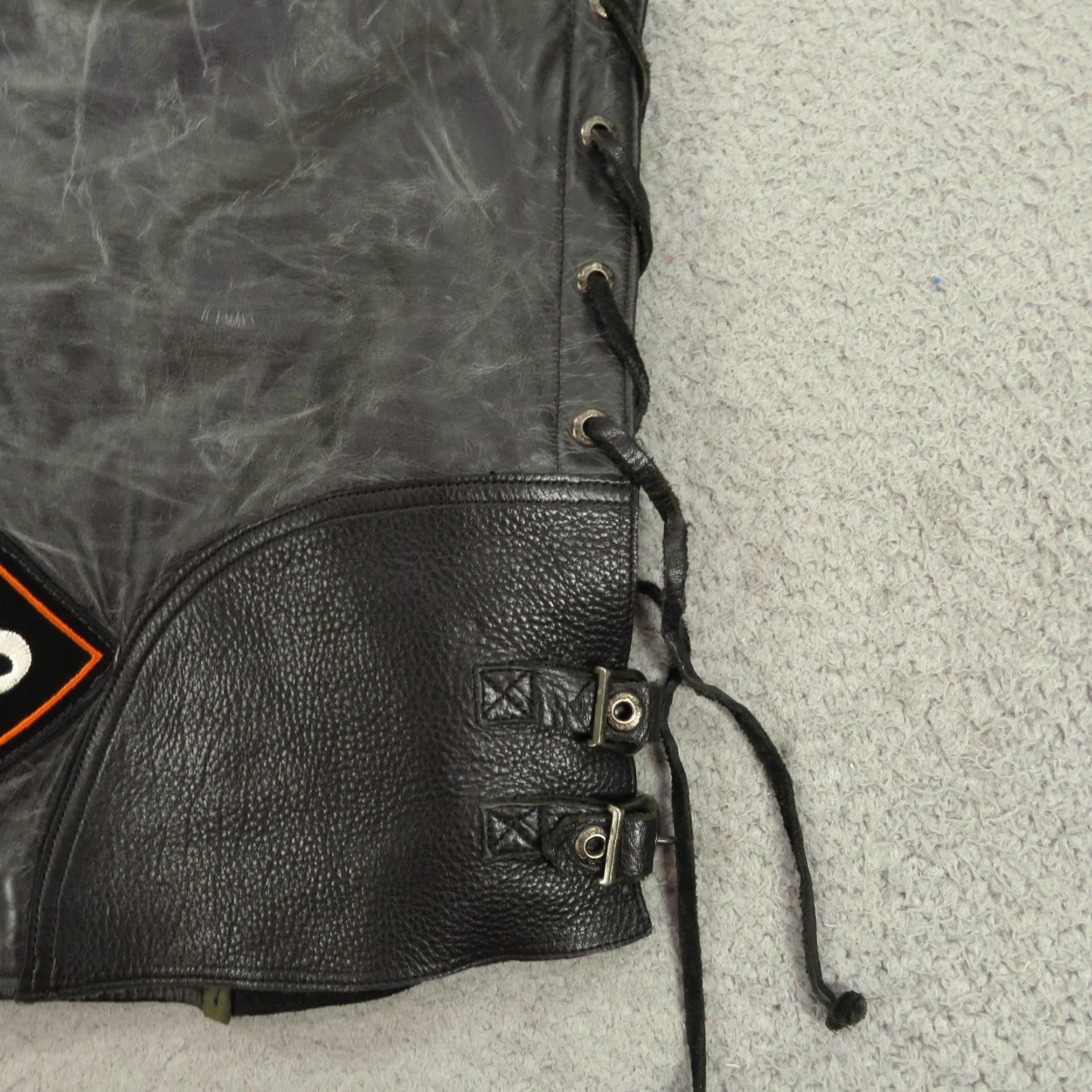 Harley Davidson Harley-Davidson Leather Vest XXL Mens Black Anniversary Patches Pins Side Laces Vintage Bike Vest Size US XXL / EU 58 / 5 - 6 Thumbnail