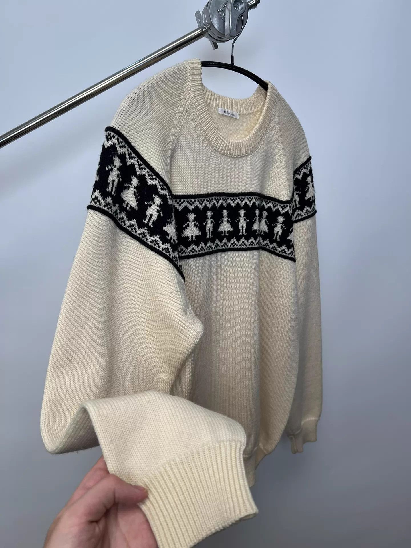 Yohji Yamamoto Yohji Yamamoto ys for man wool Fair Isle小人 knit sweater L Size US L / EU 52-54 / 3 - 4 Thumbnail