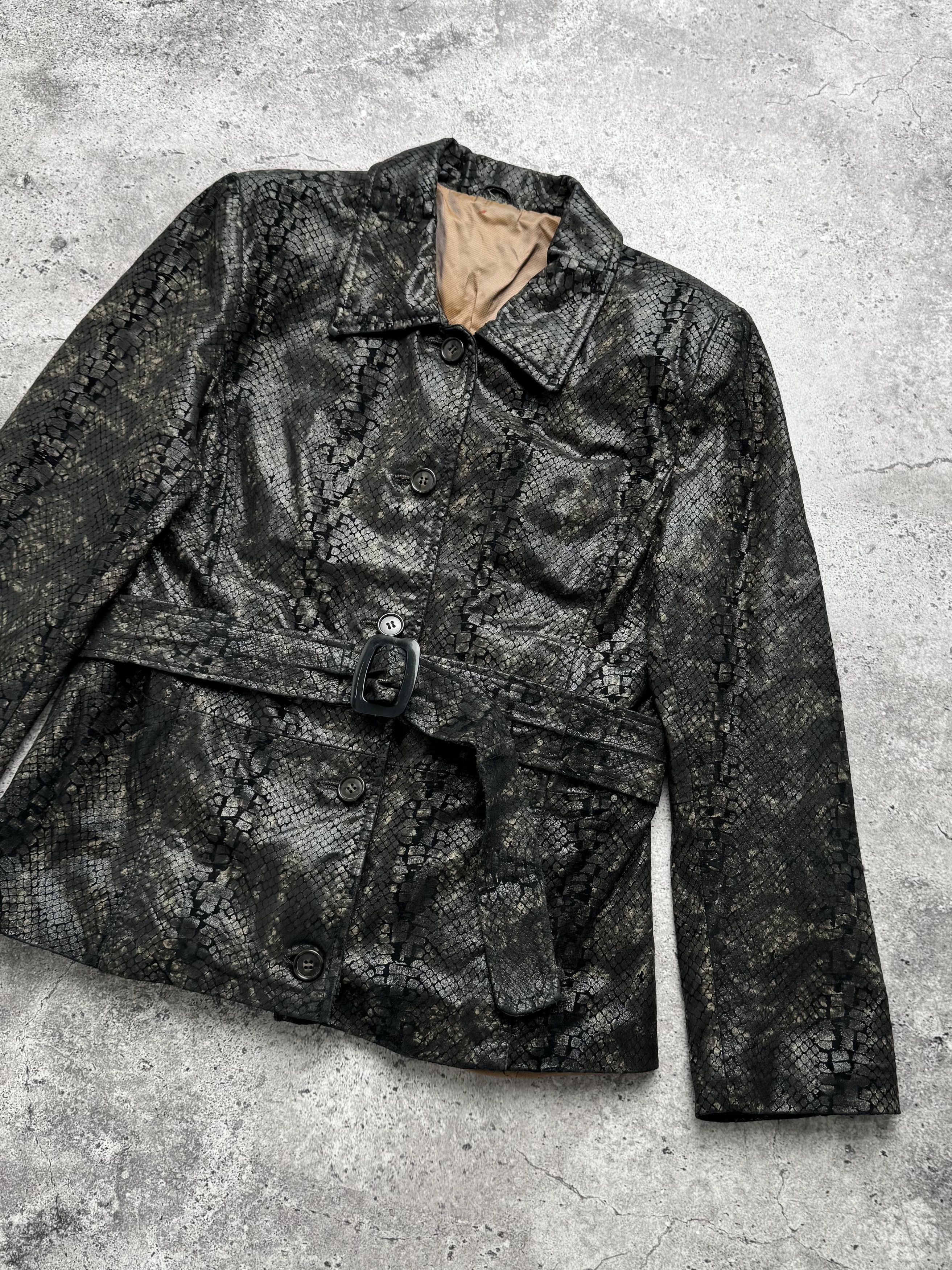 Vintage Vintage Snake Print Leather Jacket C5(V401) Size L / US 10 / IT 46 - 3 Thumbnail