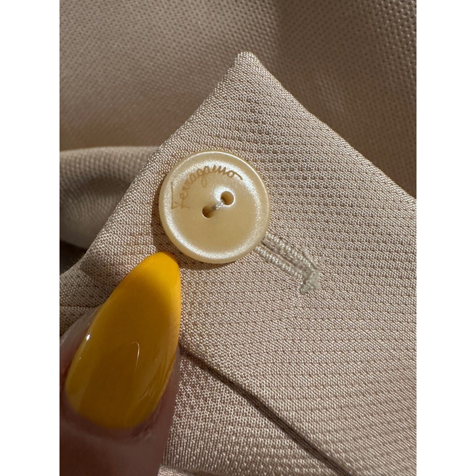 Salvatore Ferragamo SALVATORE FERRAGAMO Vintage 90’s Silk Pantsuit Tan 14 Size XL / US 12-14 / IT 48-50 - 6 Thumbnail