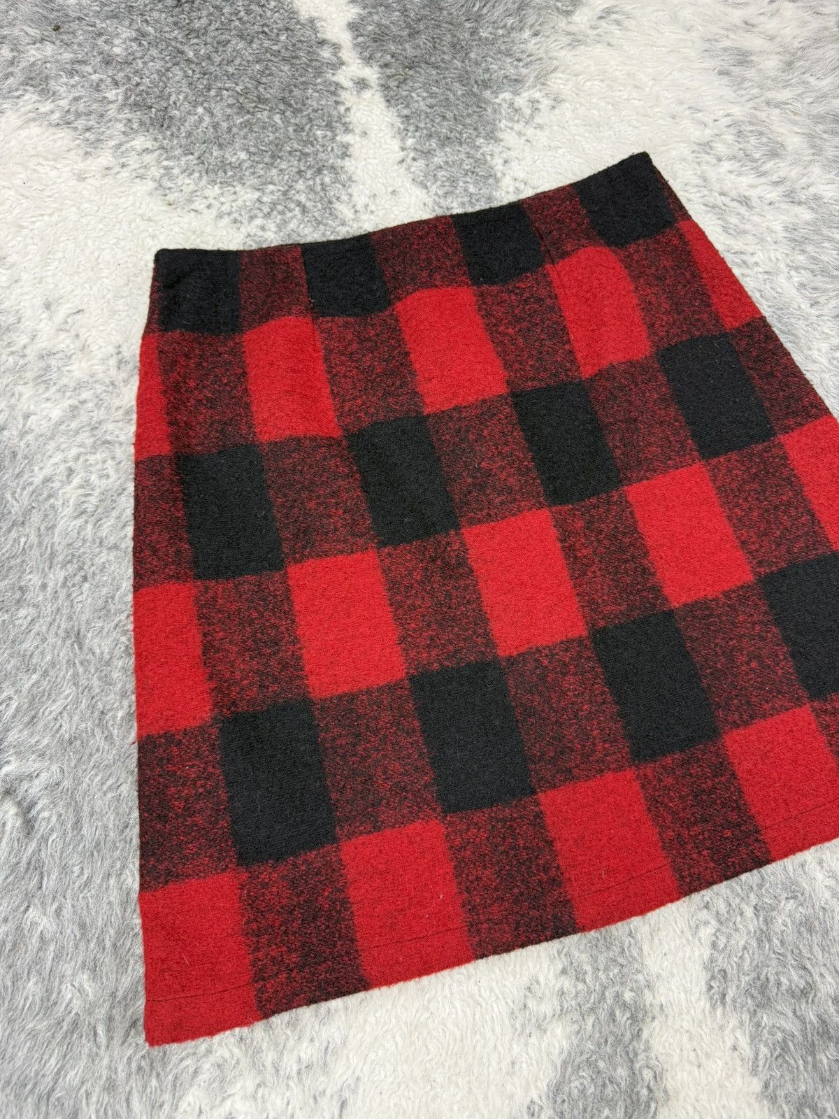 agnes b. Red Tartan Wool Full Front Button Skirt Size 28" / US 6 / IT 42 - 15 Thumbnail