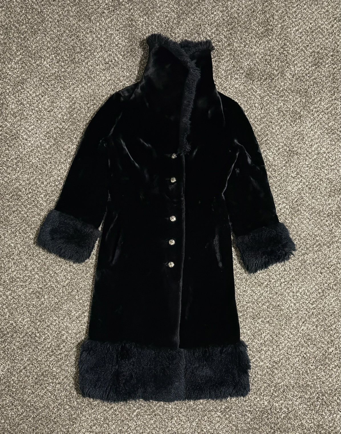 Vintage Vintage Borgazia Styled By Fairmoor Black Faux Fur Jacket Size S / US 4 / IT 40 - 1 Thumbnail