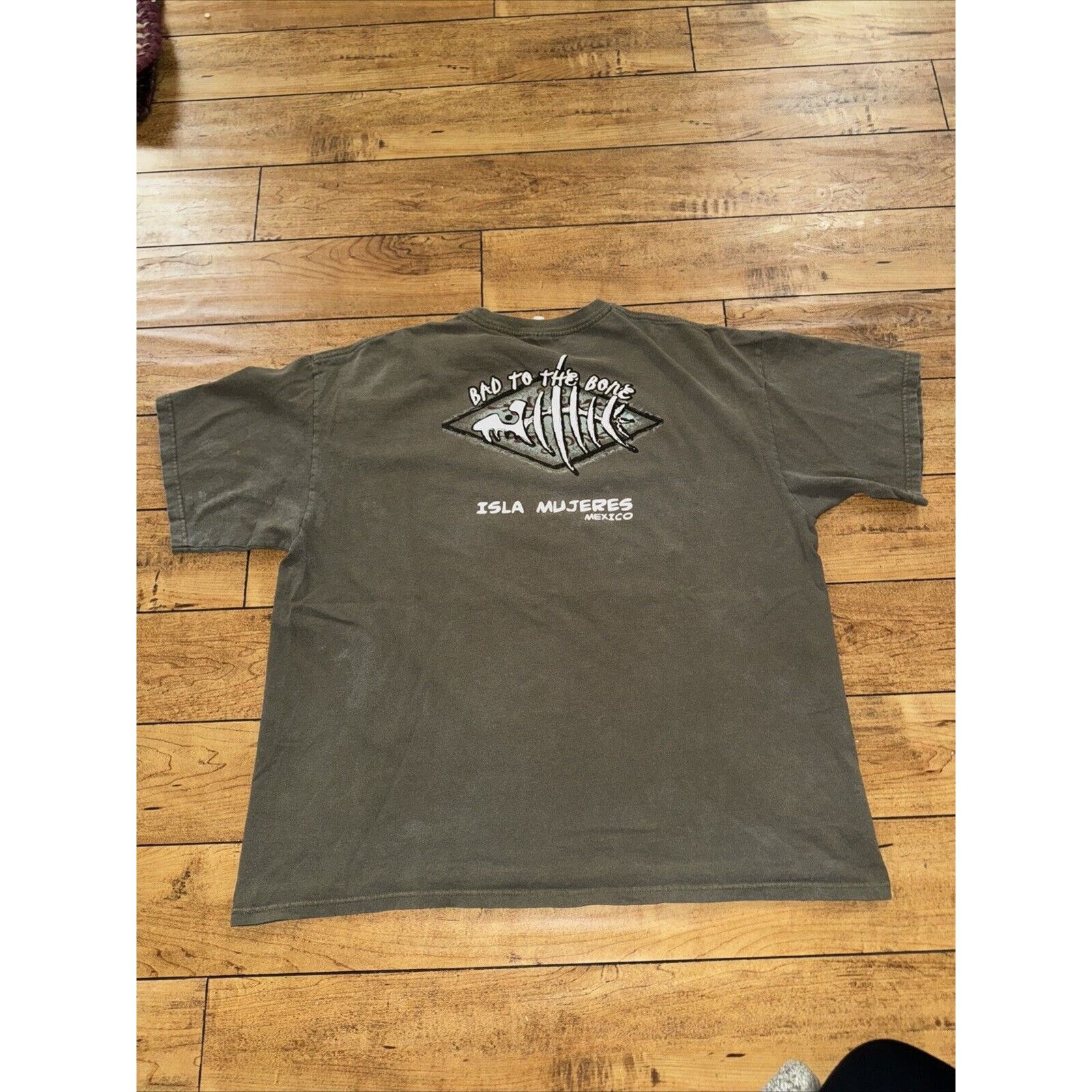 Hanes × Vintage Vintage Mexico Bad To The Bone T-Shirt Olive 2XL 24x27 Size US XXL / EU 58 / 5 - 1 Thumbnail