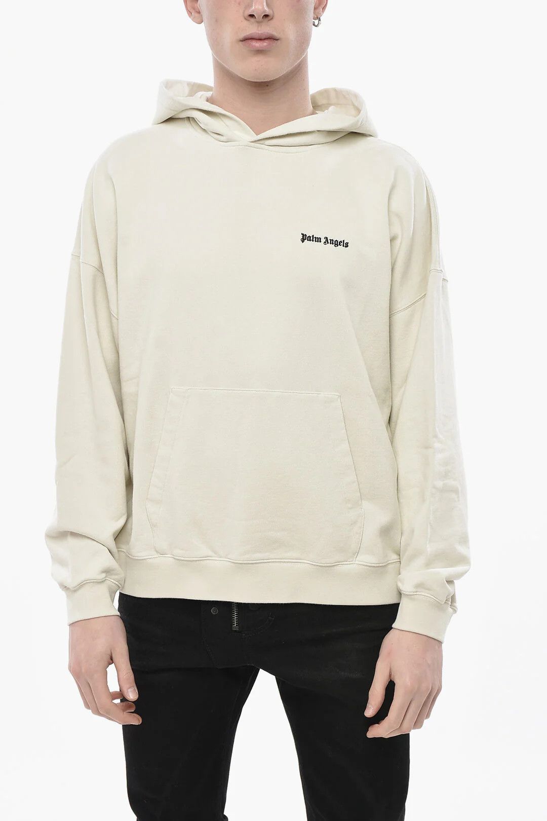 Palm Angels og1mm0326 Brushed Cotton Hooded Sweatshirt in White Size US M / EU 48-50 / 2 - 1 Thumbnail