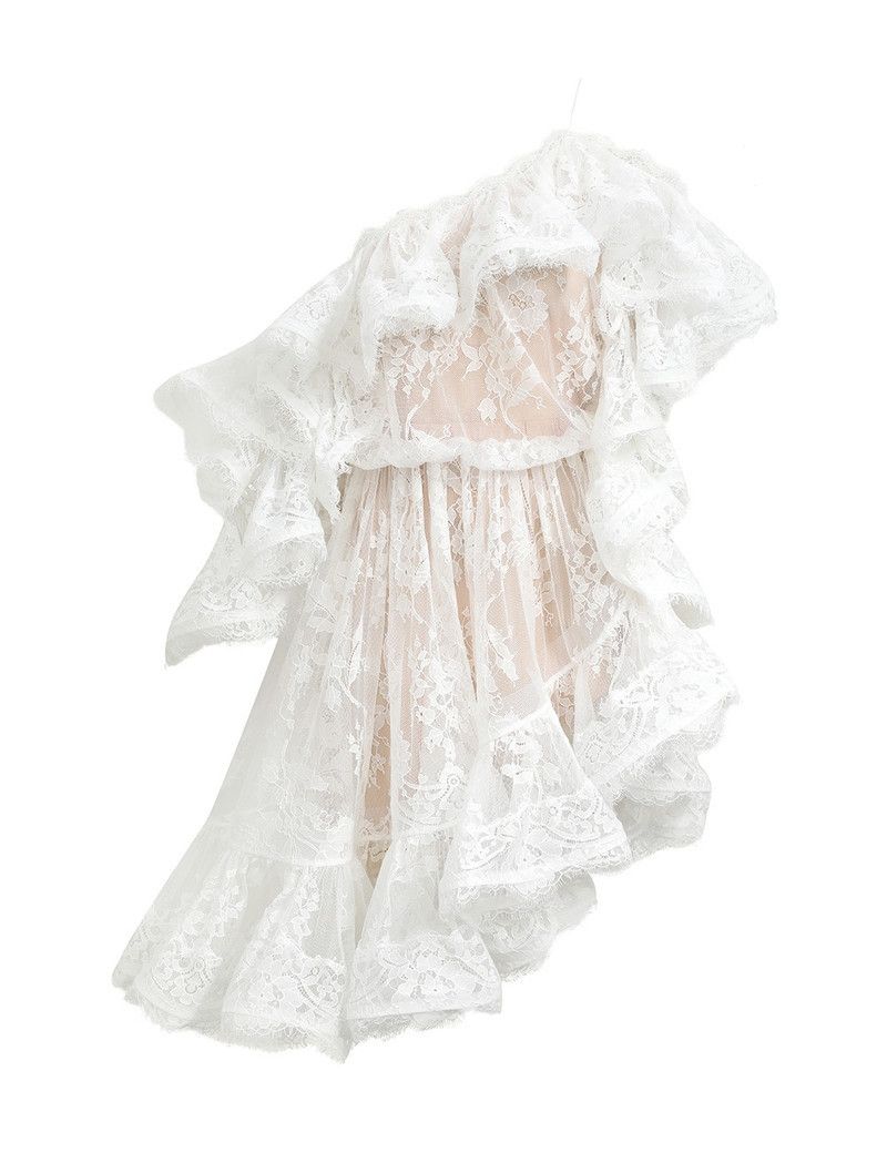 Zimmermann oc11z0226 Dawning Lace Mini Dress In White Size L / US 10 / IT 46 - 1 Thumbnail