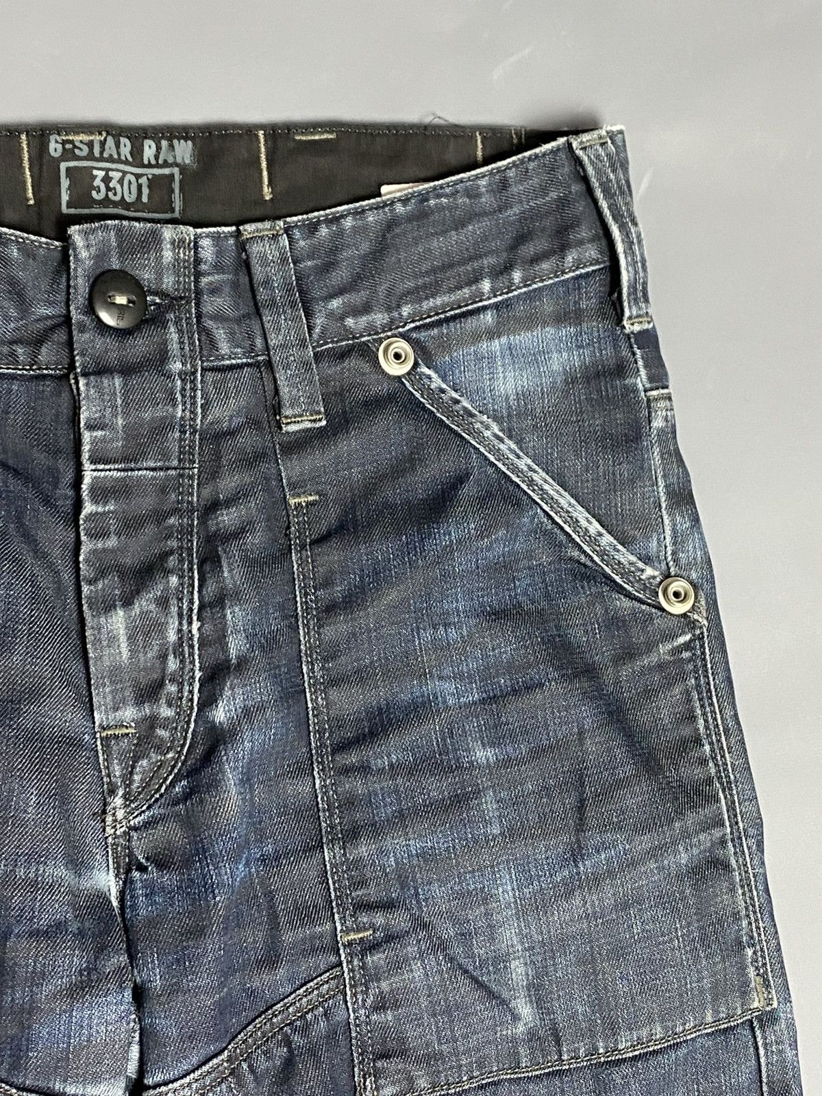 G-Star Mens G-Star Fire Elwood Narrow Jeans Dark Wash Biker W29 L32 Size US 29 - 9 Thumbnail