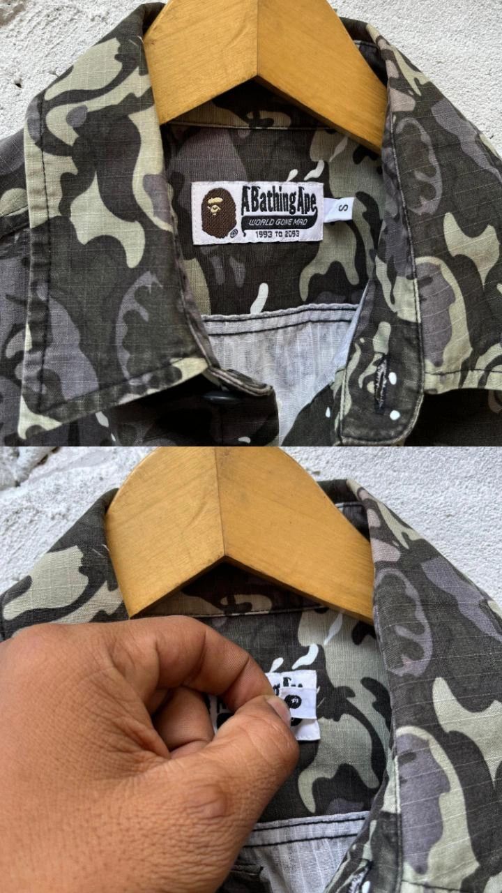 Bape A Bathing Ape Short Sleeve Button Up Black World Gone Mad Size US S / EU 44-46 / 1 - 6 Thumbnail