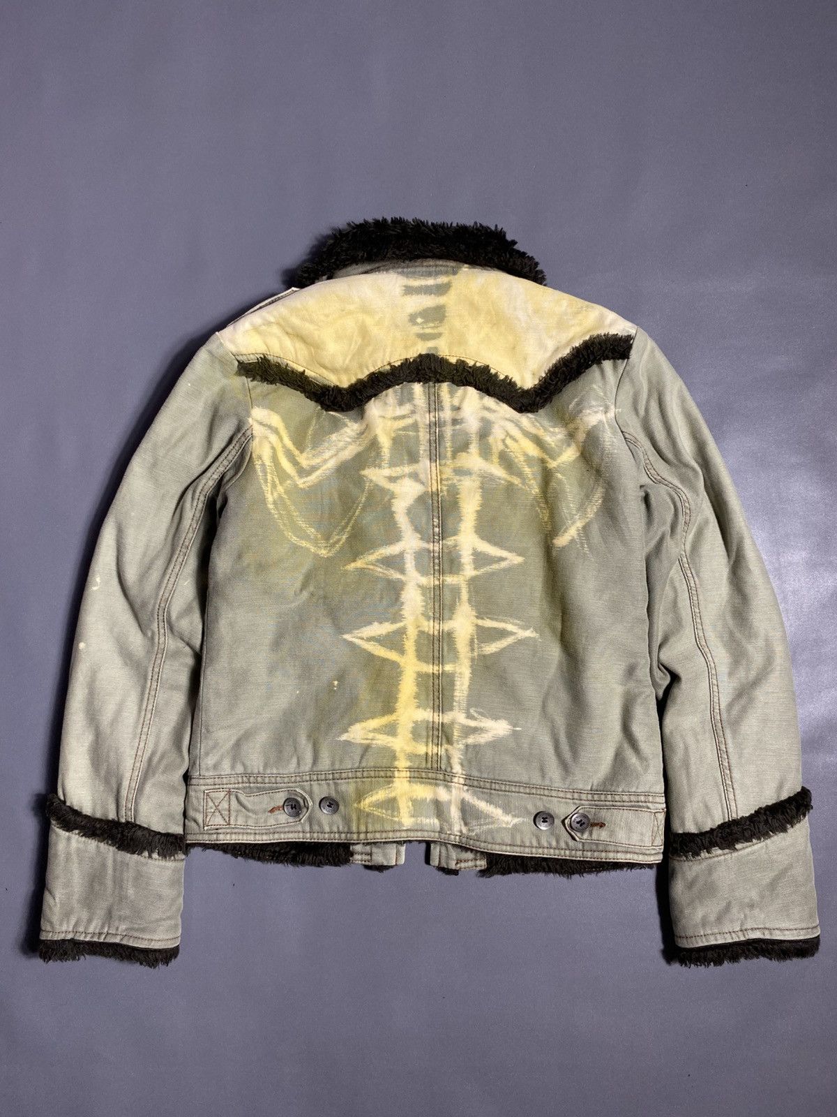 Edwin Vintage EDWIN Inner Sherpa Distressed Fleece Jacket Size US M / EU 48-50 / 2 - 5 Thumbnail