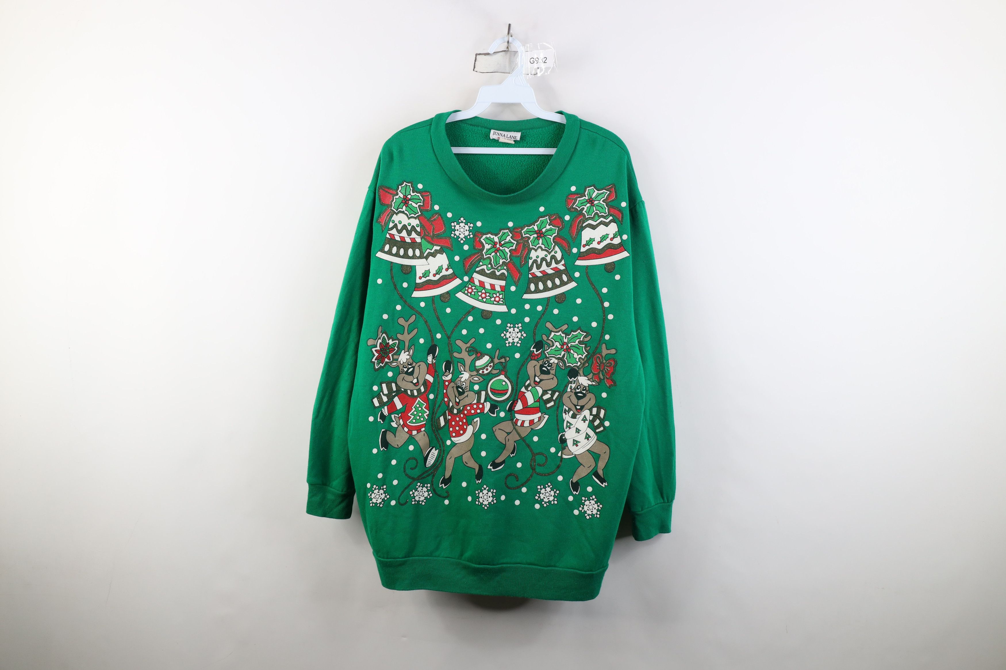 Vintage Vintage 90s Streetwear Christmas Reindeer Sweatshirt Size XXL / US 16-18 / IT 52-54 - 1 Thumbnail