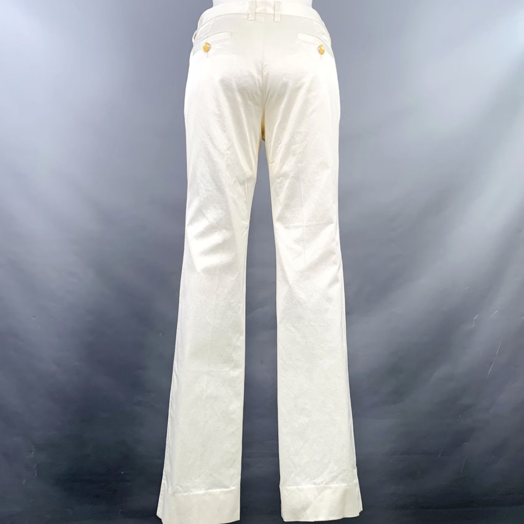 Dolce & Gabbana DOLCE & GABBANA Size 6 White Cotton Blend Twill Flat Front Pants Women Casual Flat Front Twill White 6 IT 42 Mens Womens Boys Girls Size 28" / US 6 / IT 42 - 2 Thumbnail