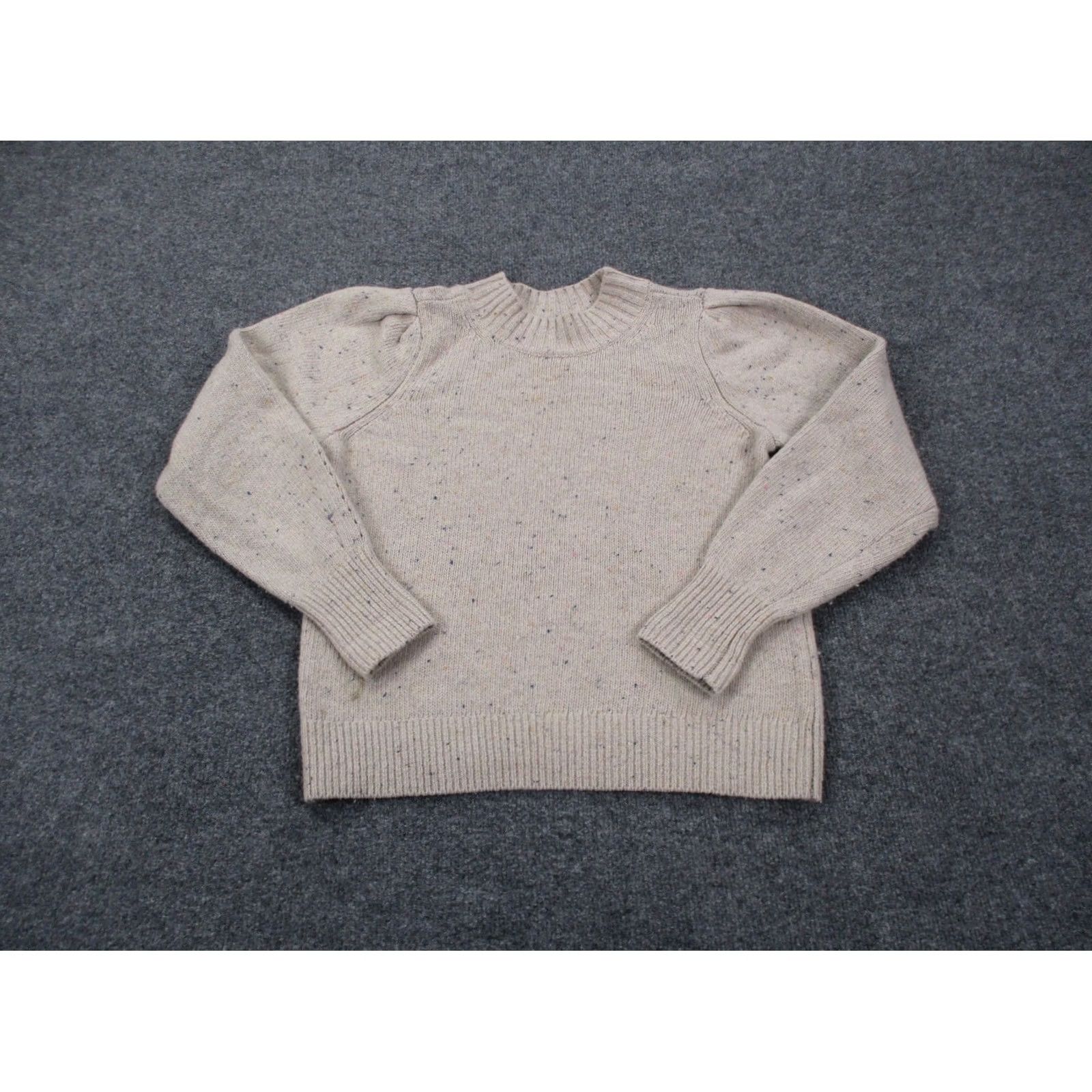 Faherty Faherty Womens Sweater Pullover Knit Beige Wool Nylon Rayon Outdoor Thermal High Neck S XS (Size: S) Size S / US 4 / IT 40 - 2 Thumbnail