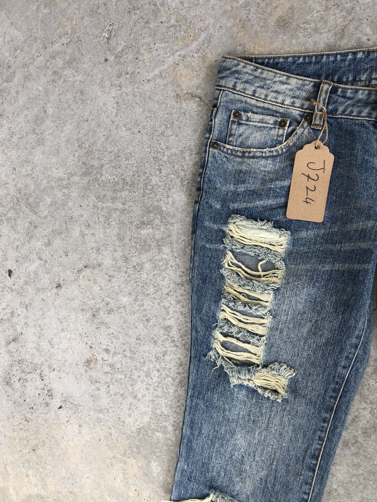 If Six Was Nine Japanese Dear Heart Flared Jeans Distressed Jeans Size US 29 - 5 Thumbnail