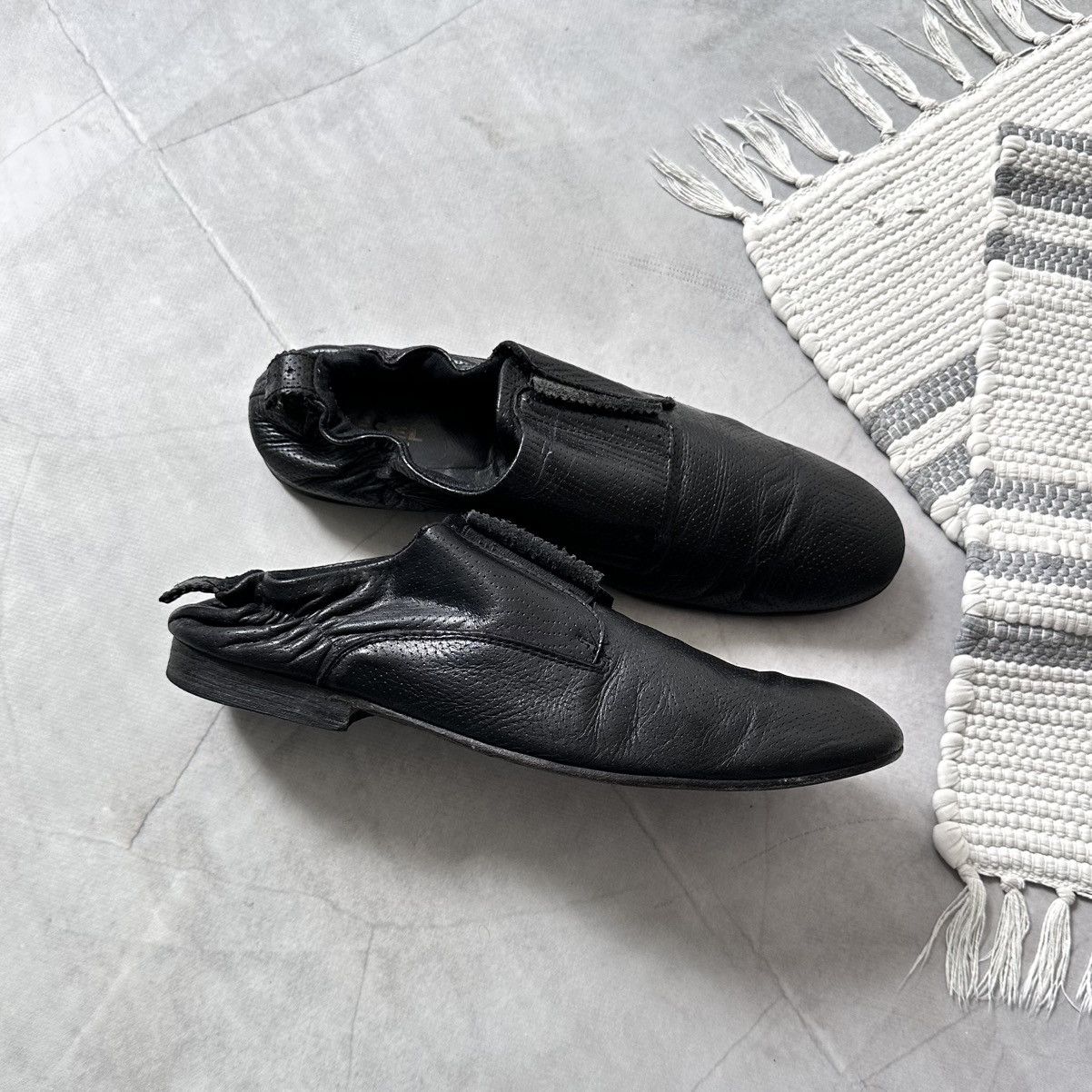 Hedi Slimane Lace-up black leather boots rock A.S 98 vintage style