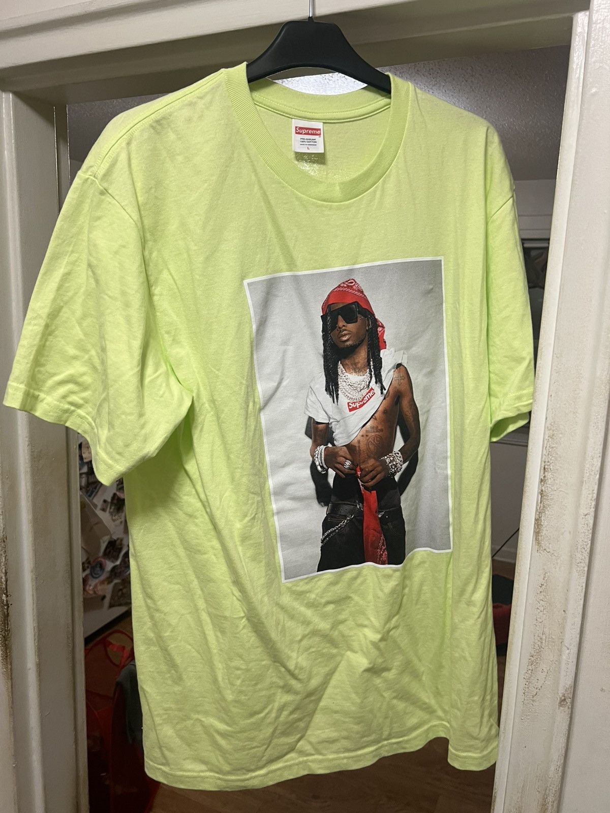 Supreme Playboi Carti Supreme picture tee shirt lime green large Size US L / EU 52-54 / 3 - 1 Thumbnail