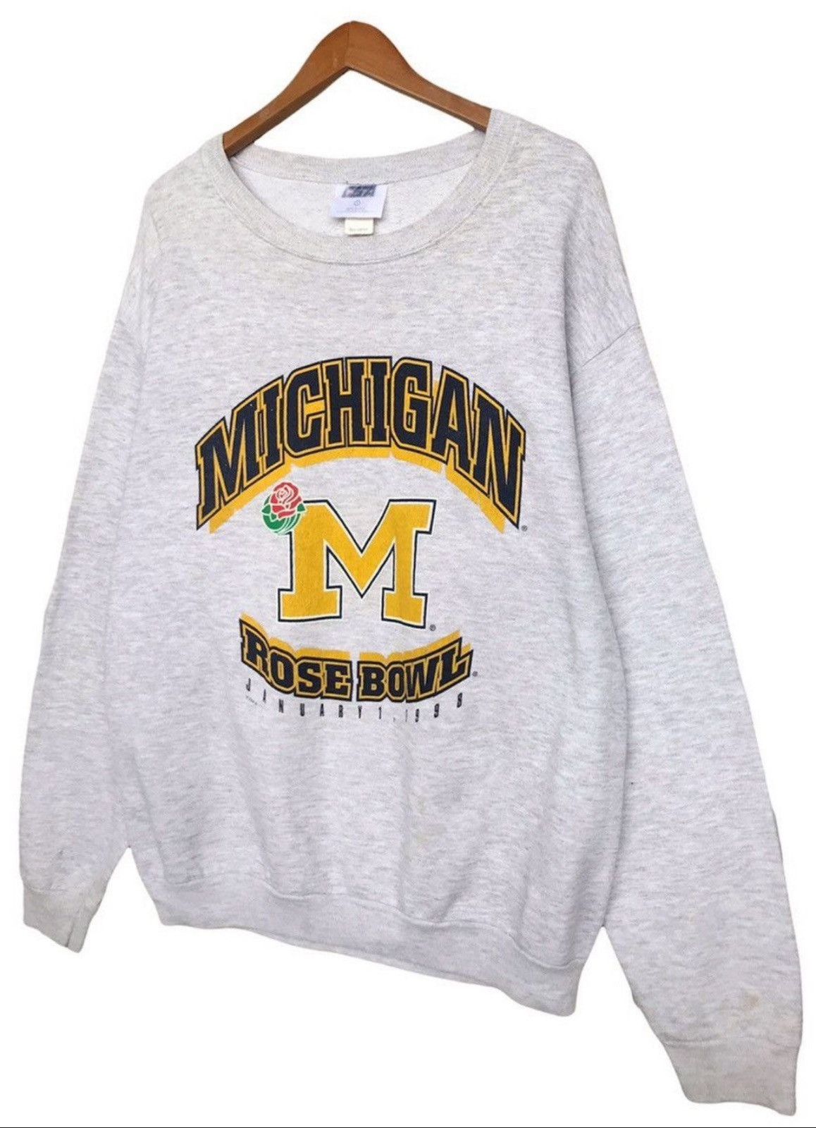 NFL × Wolverine Vintage 90's Michigan Rose Bowl Big Logo Sweatshirt Size US L / EU 52-54 / 3 - 3 Thumbnail