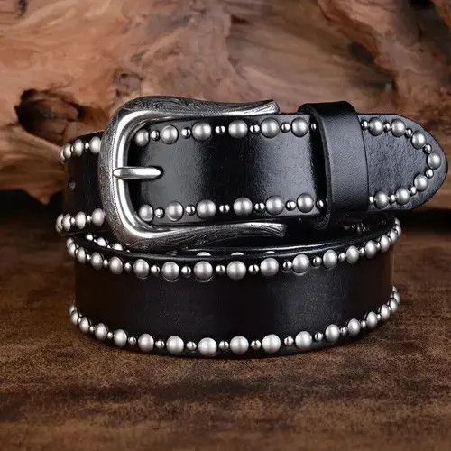 Japanese Brand × Vintage Luxury Design Rivet Leather Belt Size ONE SIZE - 2 Thumbnail